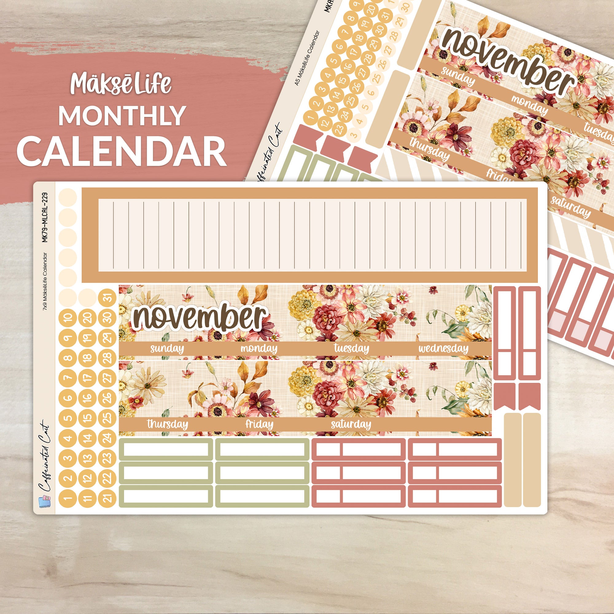 Calendar Kit for MAKSELIFE Planners - Autumn Beauty [ 229 ]