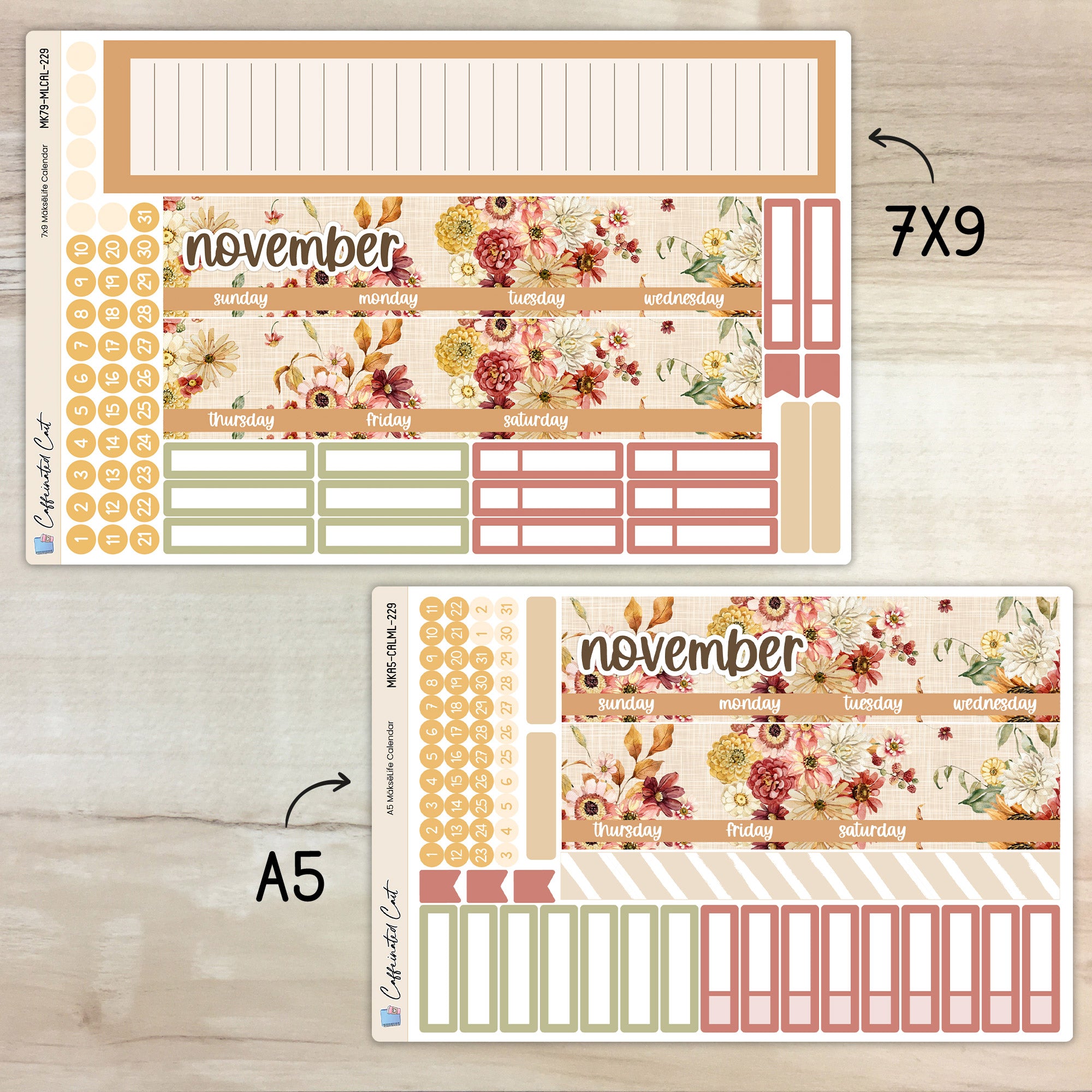 Calendar Kit for MAKSELIFE Planners - Autumn Beauty [ 229 ]