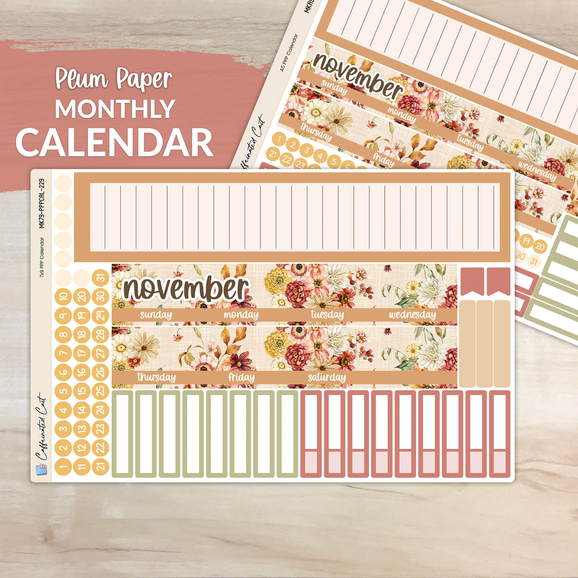 Calendar Kit for PLUM PAPER Planners - Autumn Beauty [ 229 ]