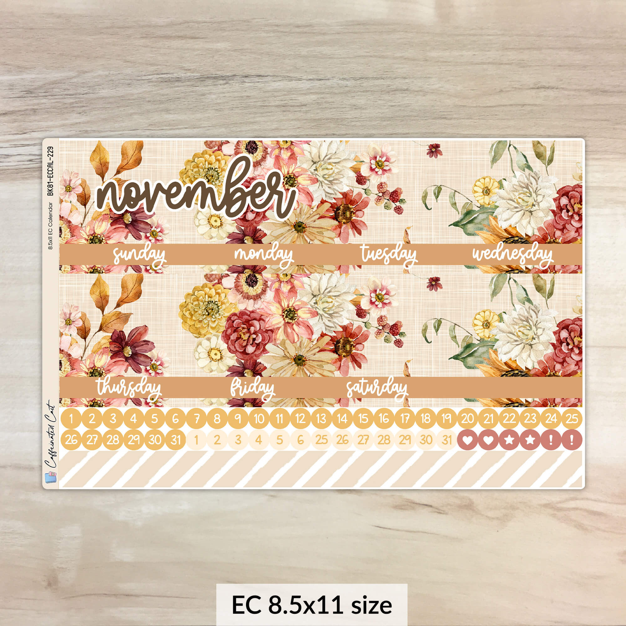 Calendar Kit for ERIN CONDREN Planners - Autumn Beauty [ 229 ]