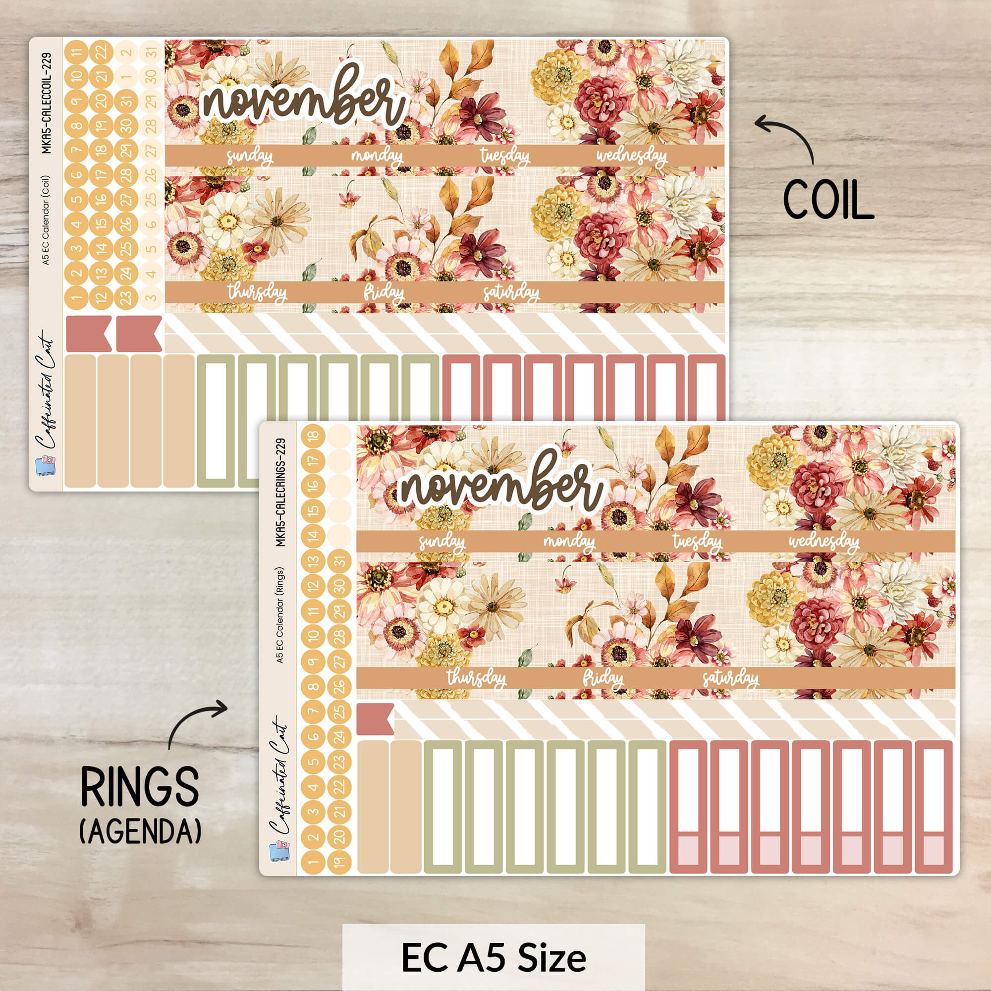 Calendar Kit for ERIN CONDREN Planners - Autumn Beauty [ 229 ]