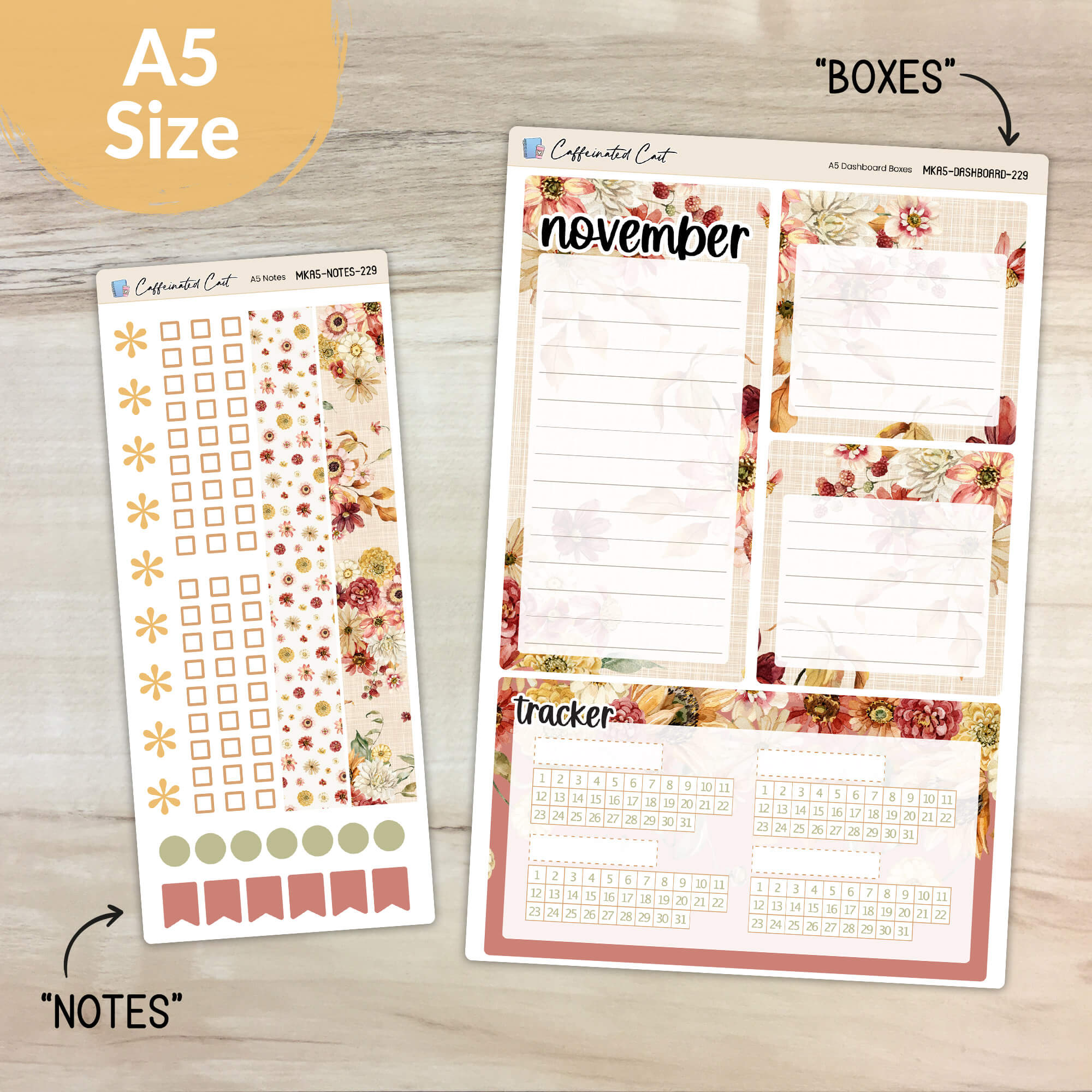 Dashboard & Notes Kit for ERIN CONDREN Planners - Autumn Beauty [ 229 ]