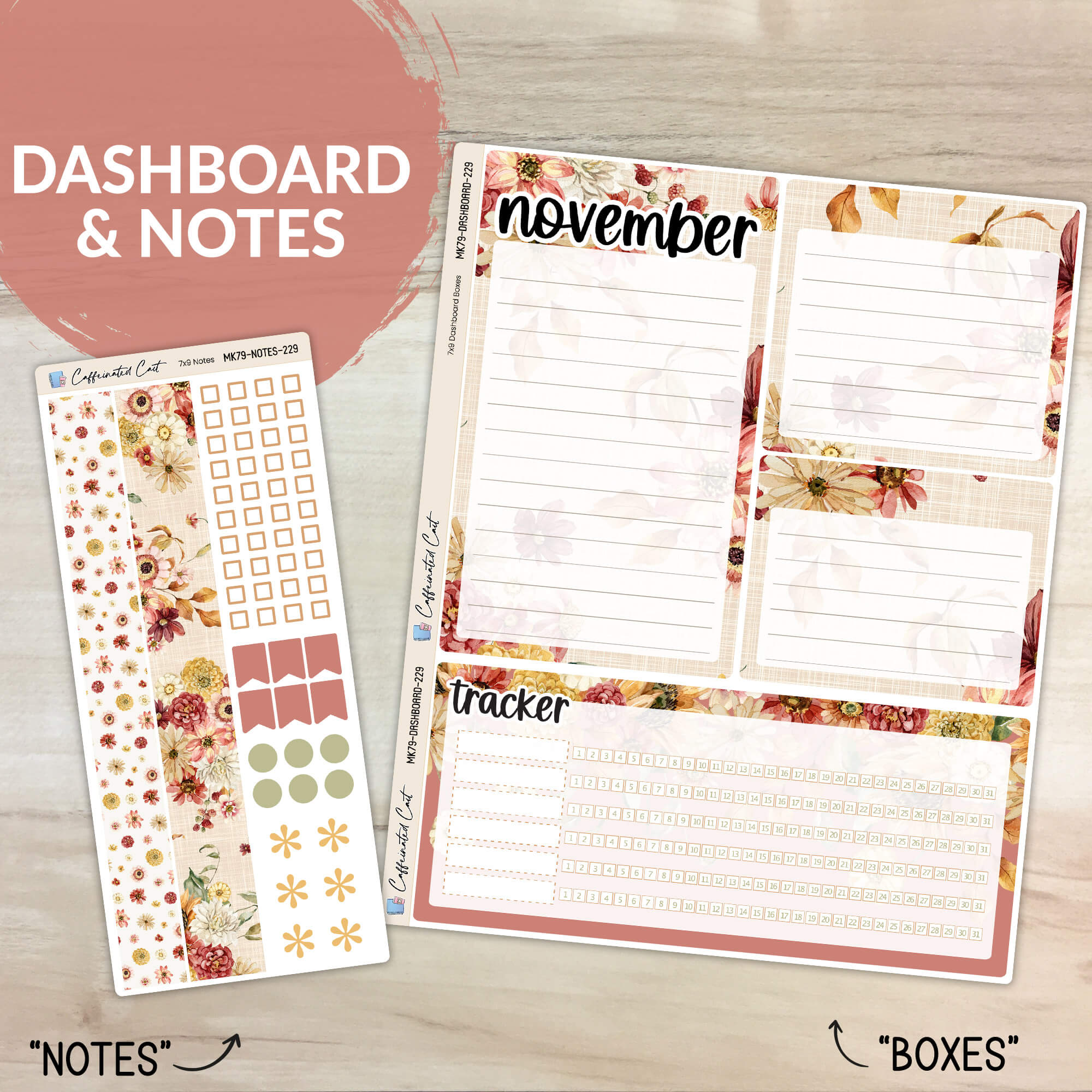 Dashboard & Notes Kit for ERIN CONDREN Planners - Autumn Beauty [ 229 ]