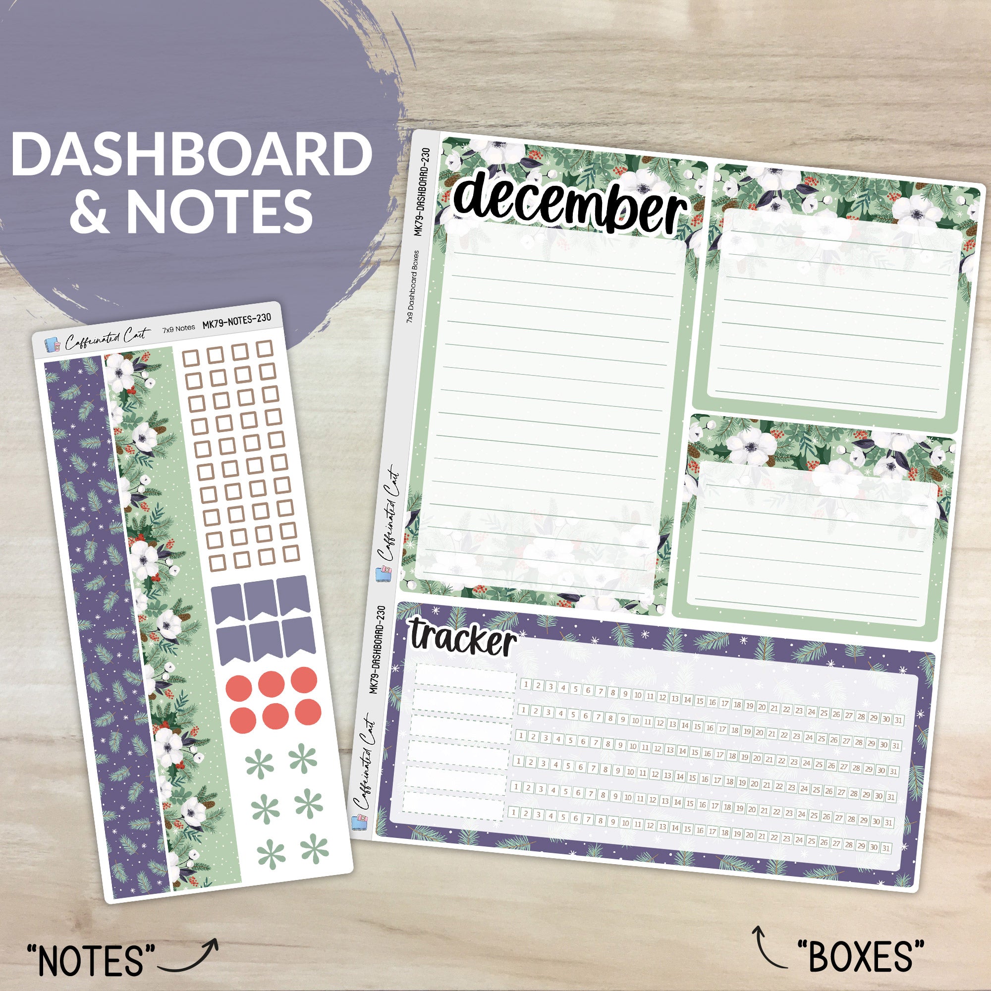 Dashboard & Notes Kit for ERIN CONDREN Planners - Winter Magic [ 230 ]