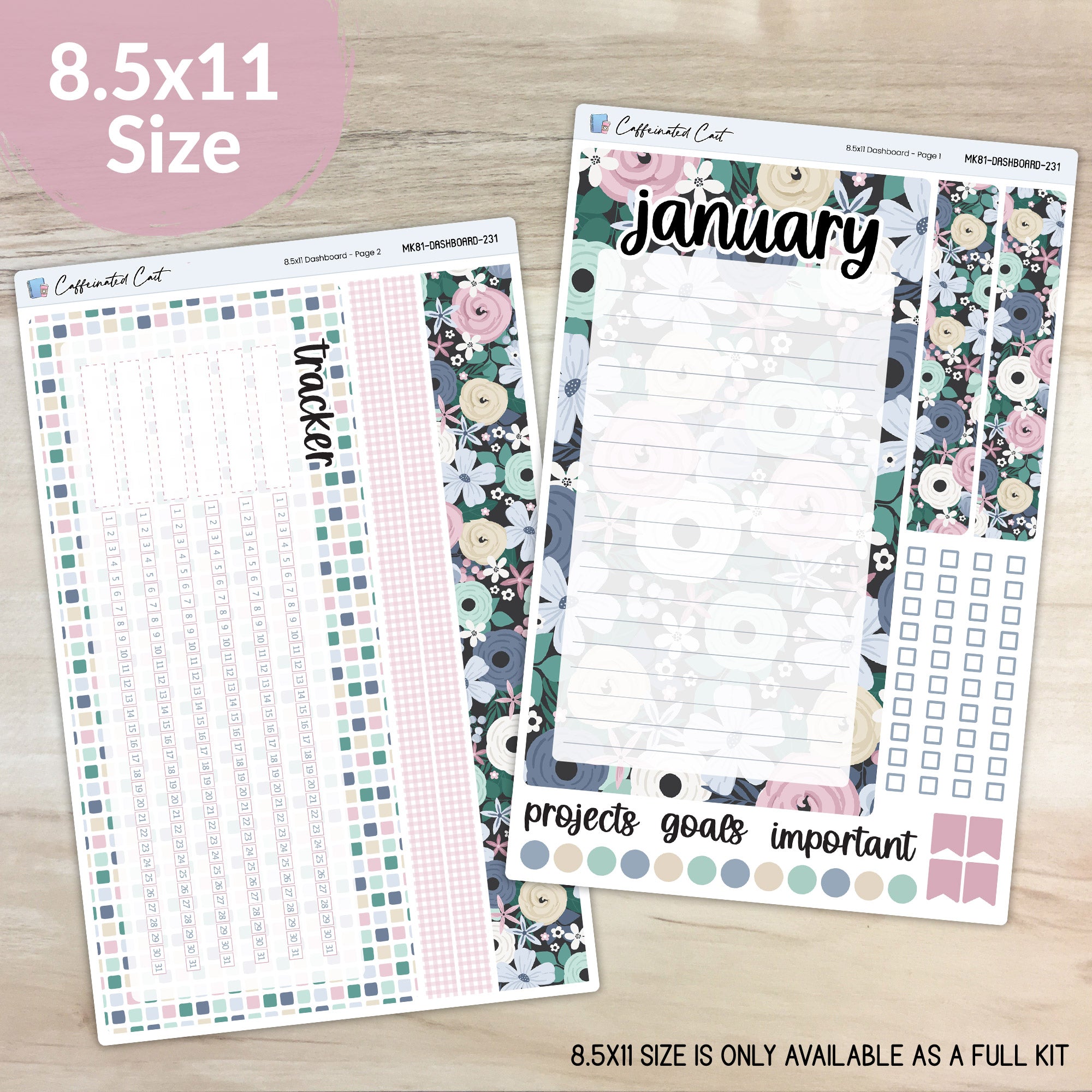 Dashboard & Notes Kit for ERIN CONDREN Planners - Cold Outside [ 231 ]