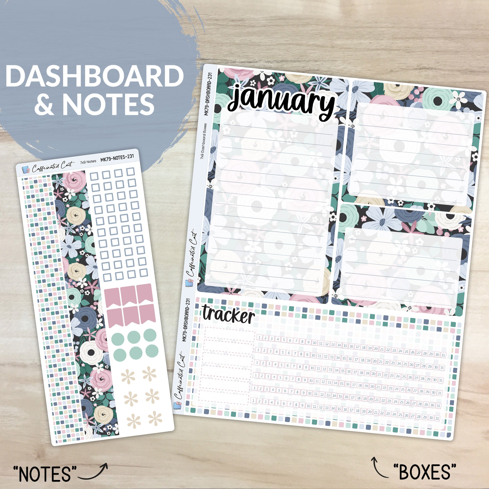 Dashboard & Notes Kit for ERIN CONDREN Planners - Cold Outside [ 231 ]