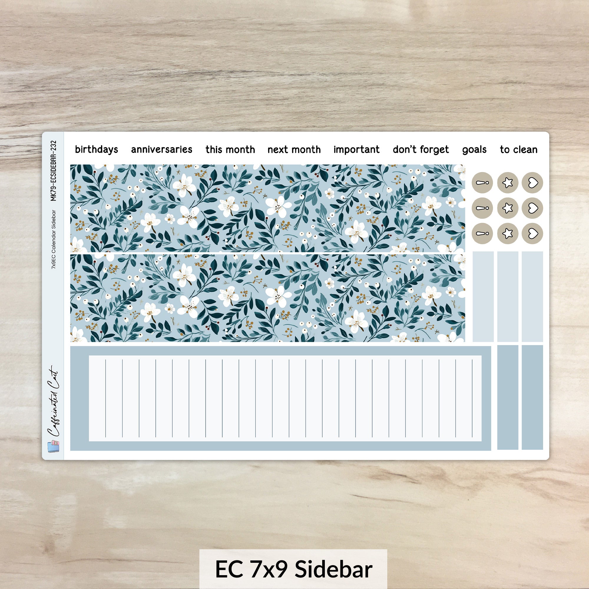 Calendar Kit for ERIN CONDREN Planners - Winter Blues [ 232 ]