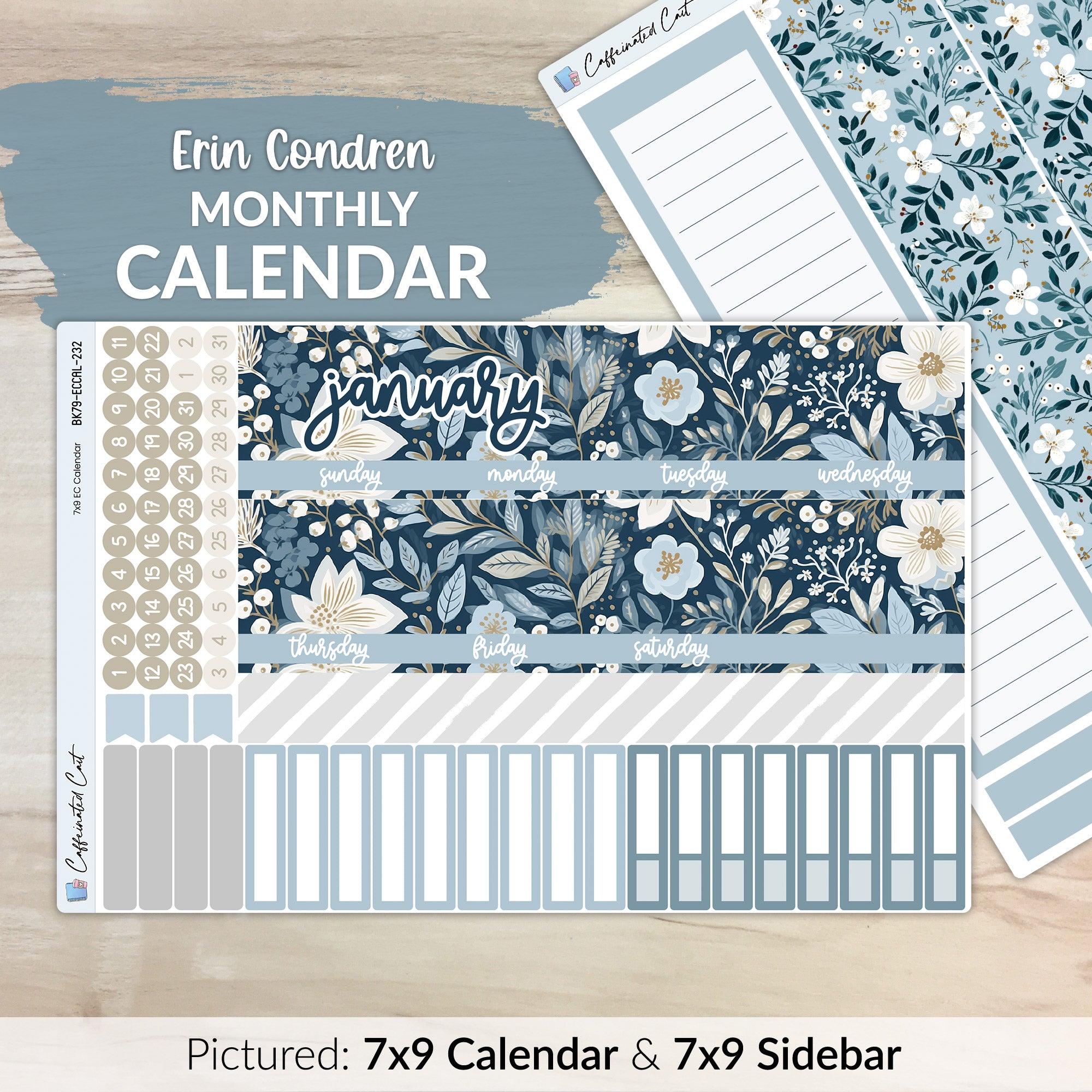 Calendar Kit for ERIN CONDREN Planners - Winter Blues [ 232 ]