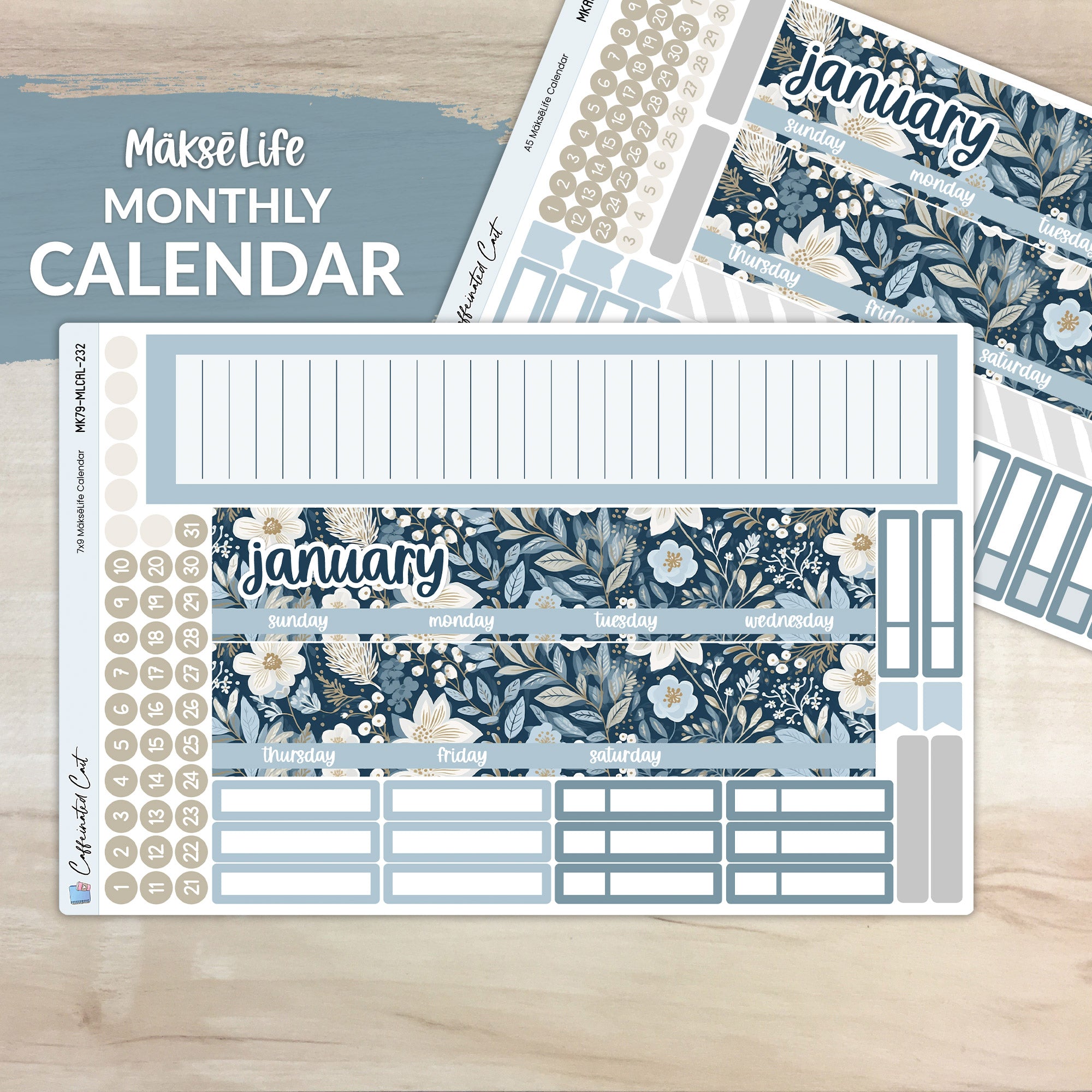 Calendar Kit for MAKSELIFE Planners - Winter Blues [ 232 ]