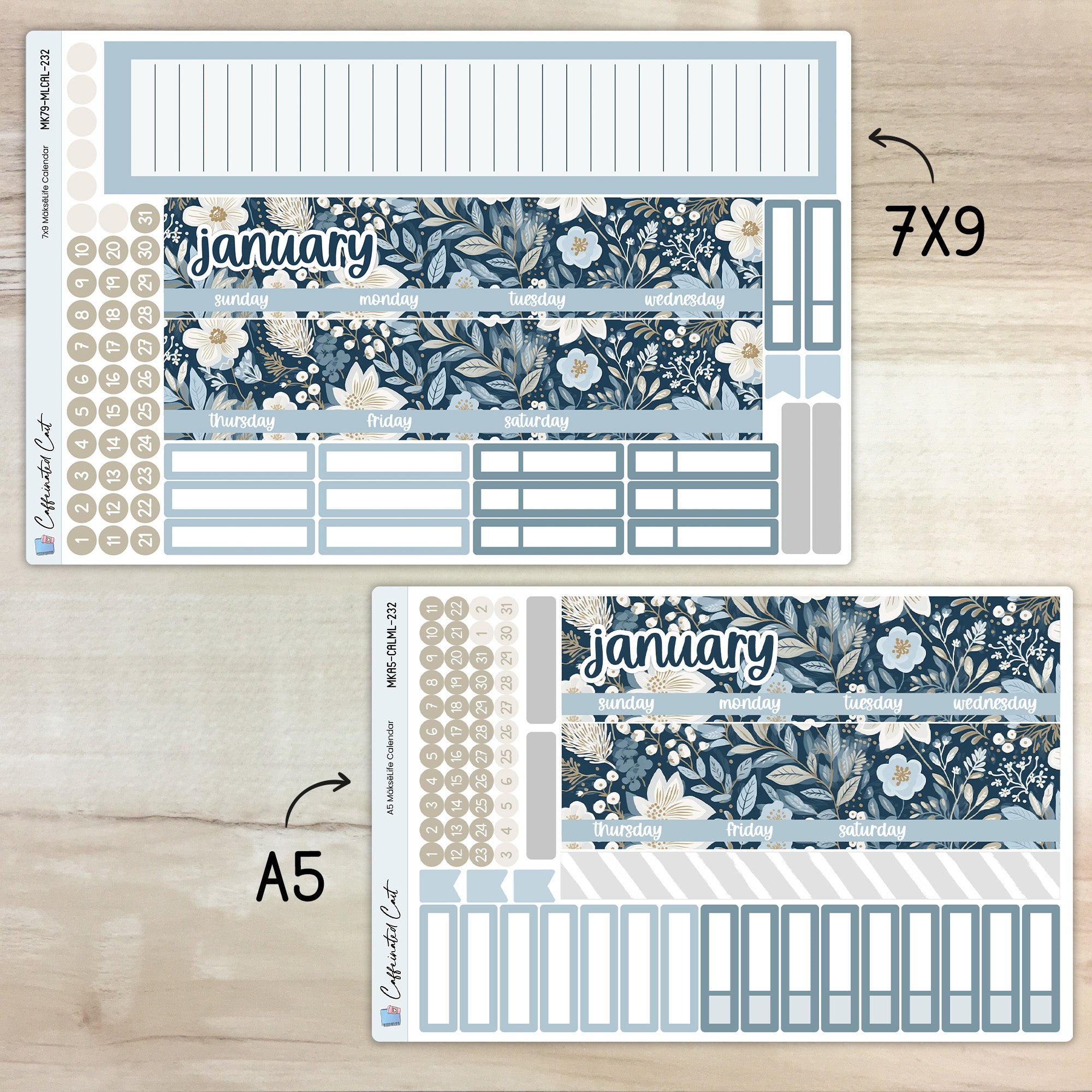 Calendar Kit for MAKSELIFE Planners - Winter Blues [ 232 ]