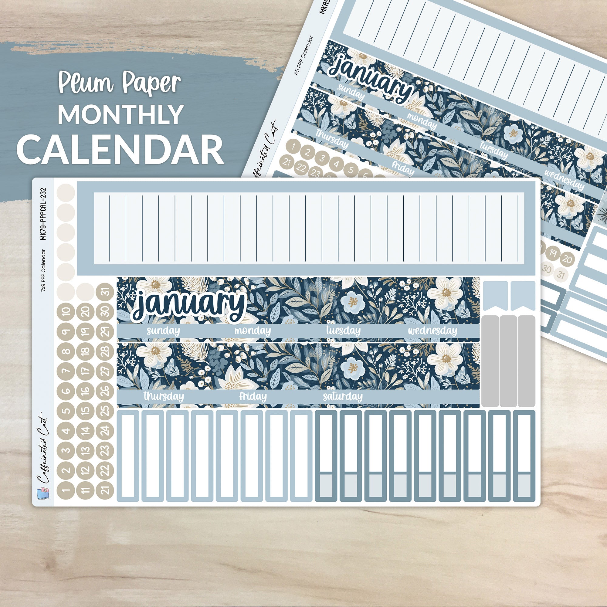 Calendar Kit for PLUM PAPER Planners - Winter Blues [ 232 ]