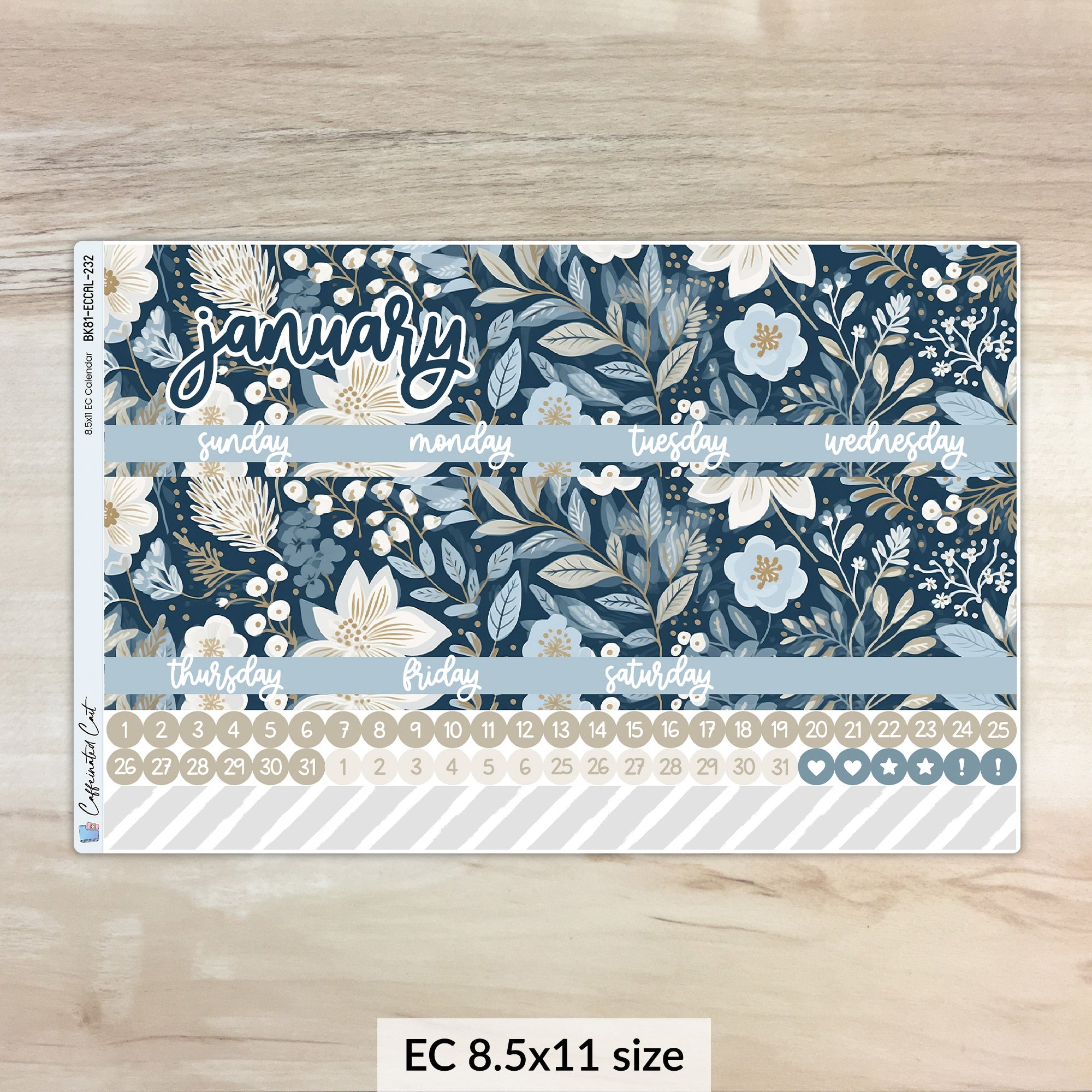 Calendar Kit for ERIN CONDREN Planners - Winter Blues [ 232 ]