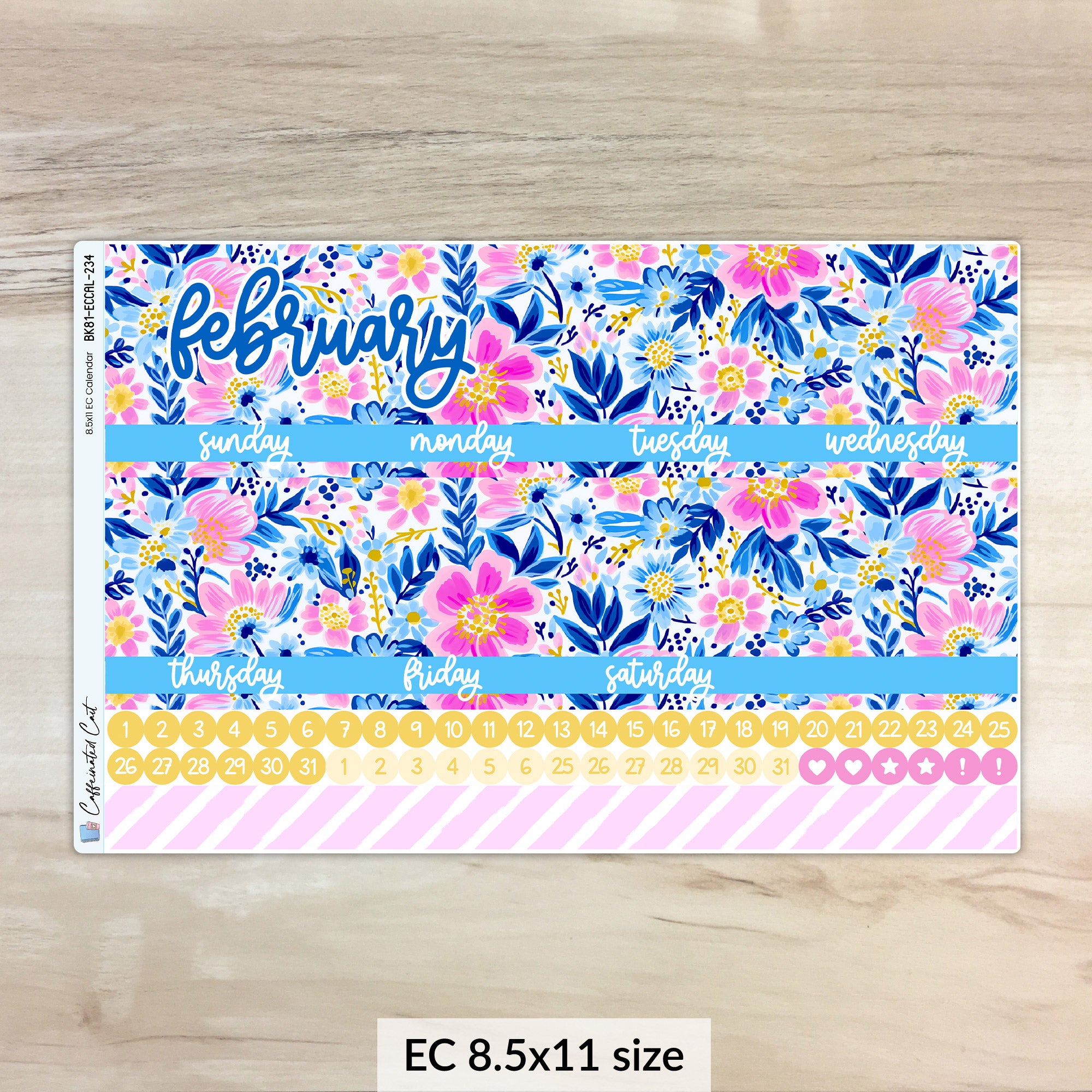 Calendar Kit for ERIN CONDREN Planners - Preppy Floral [ 234 ]