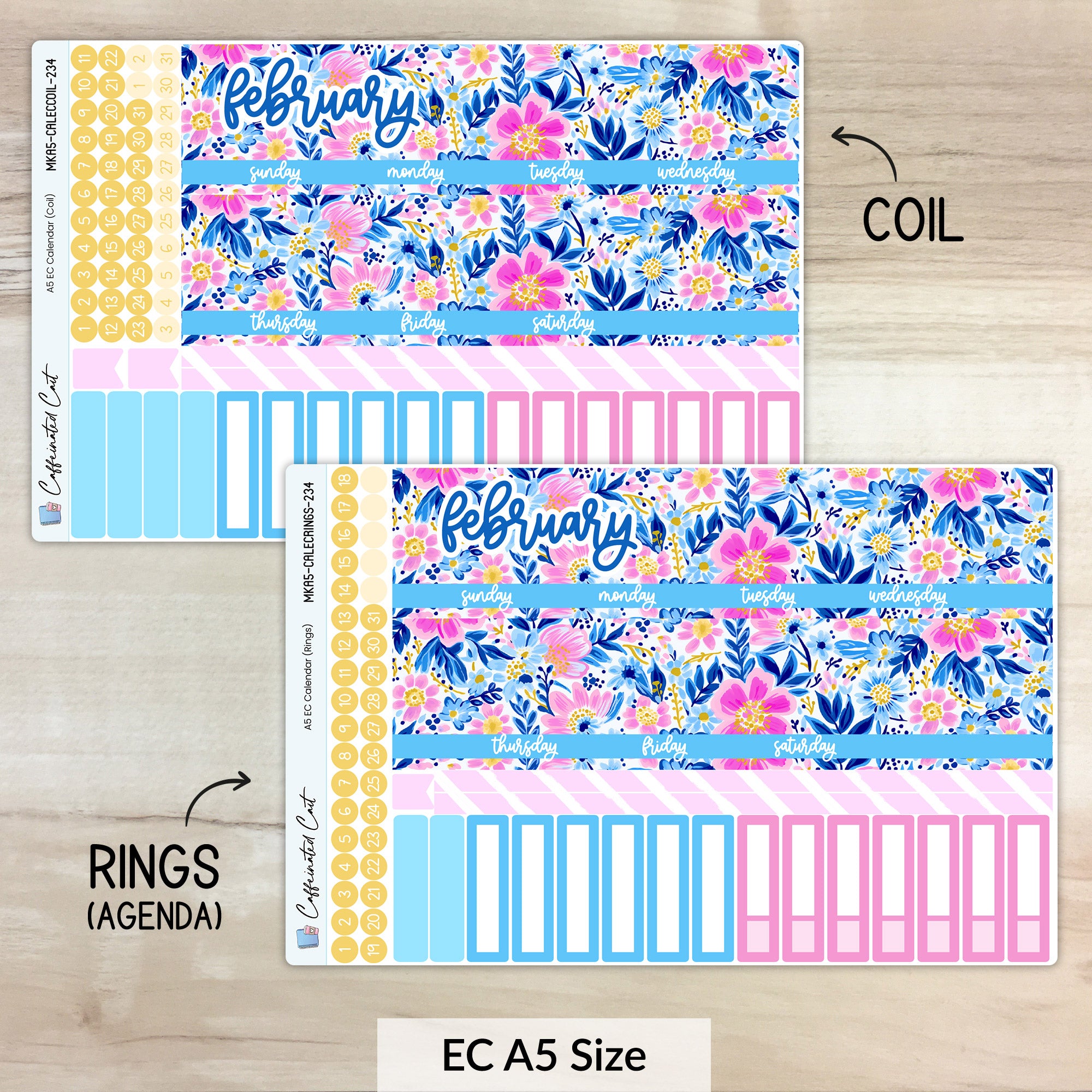 Calendar Kit for ERIN CONDREN Planners - Preppy Floral [ 234 ]