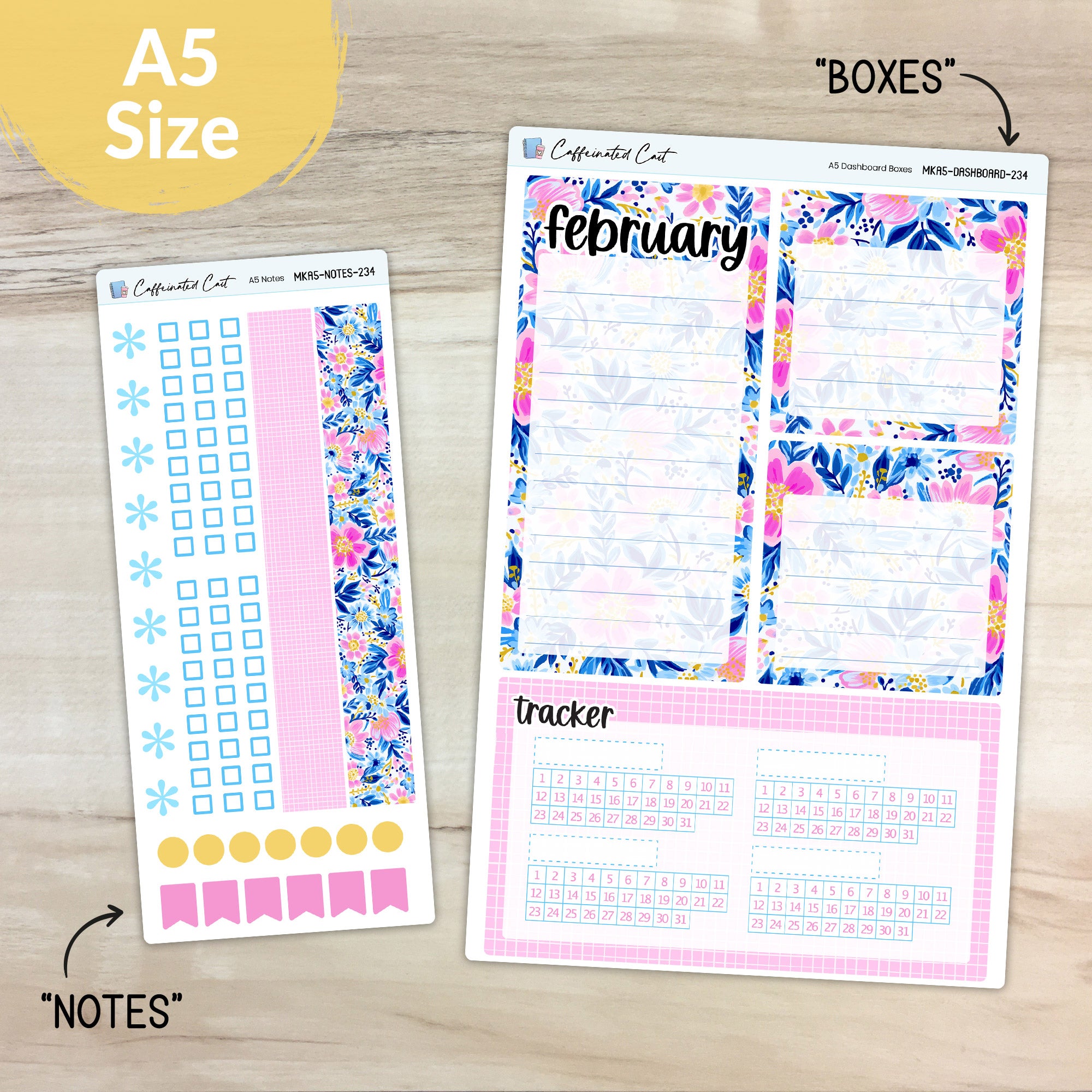 Dashboard & Notes Kit for ERIN CONDREN Planners - Preppy Floral [ 234 ]