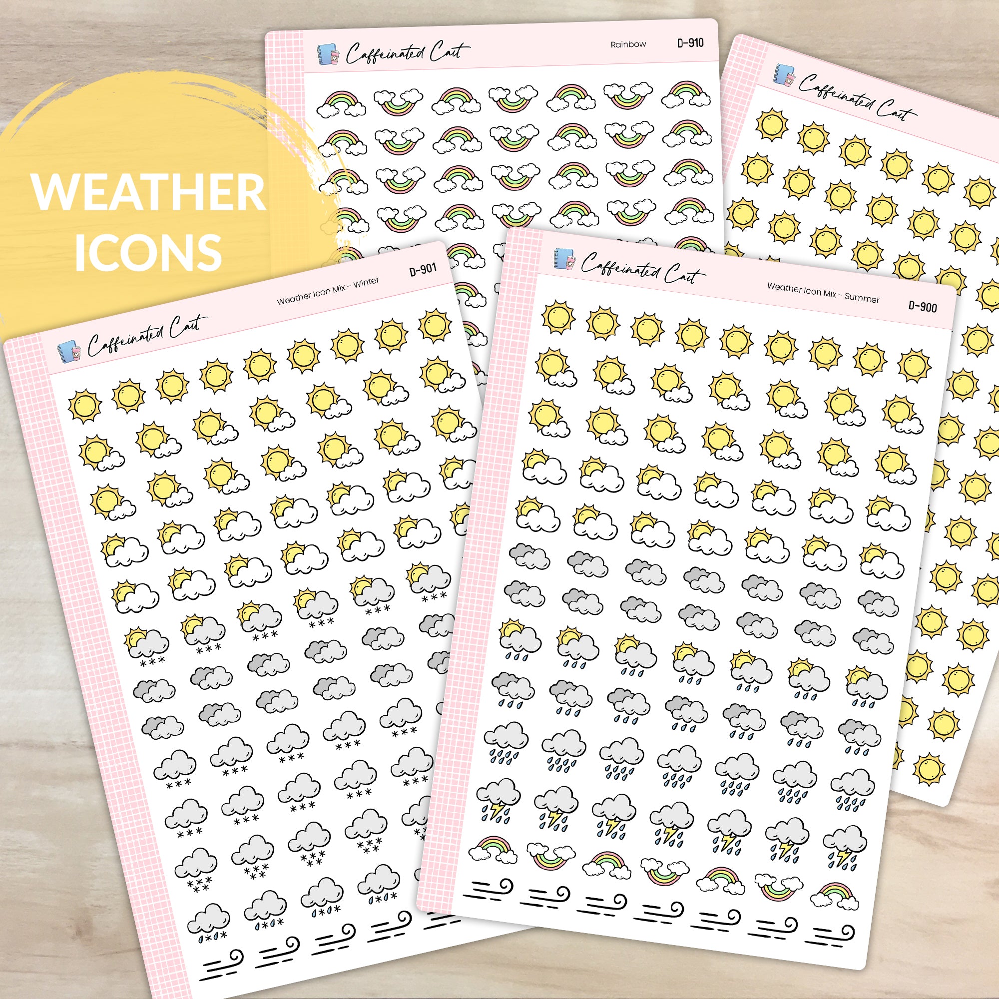 Weather Doodle Icon Stickers