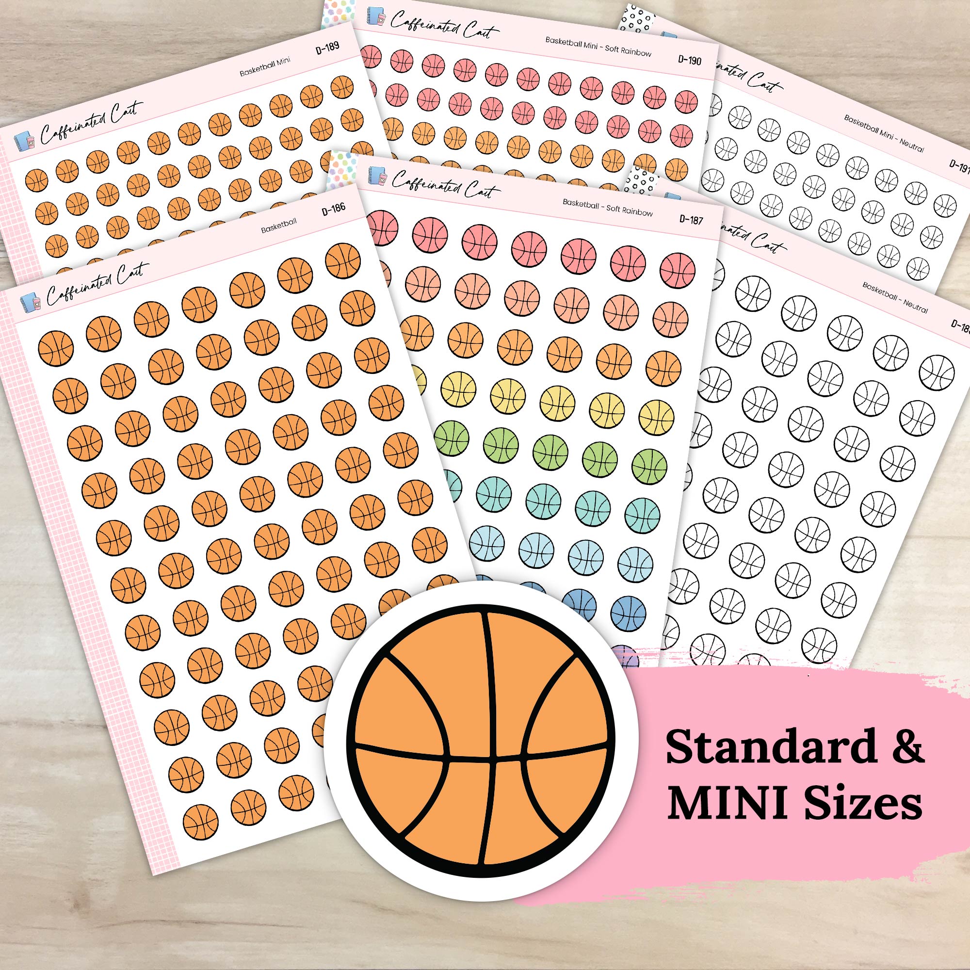 Basketball Doodle Icon Stickers