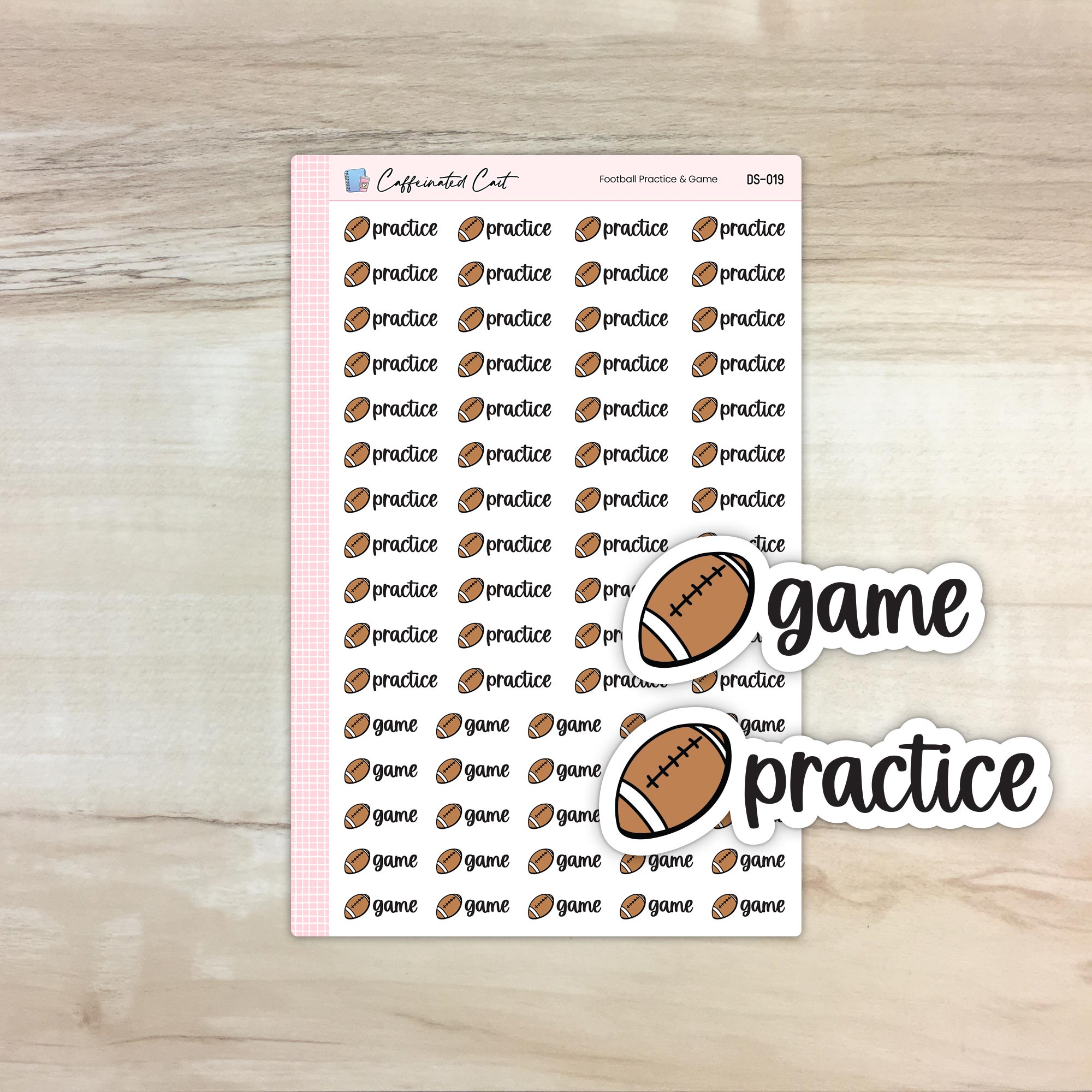 Football Practice & Game Stickers [ DS-019 ]