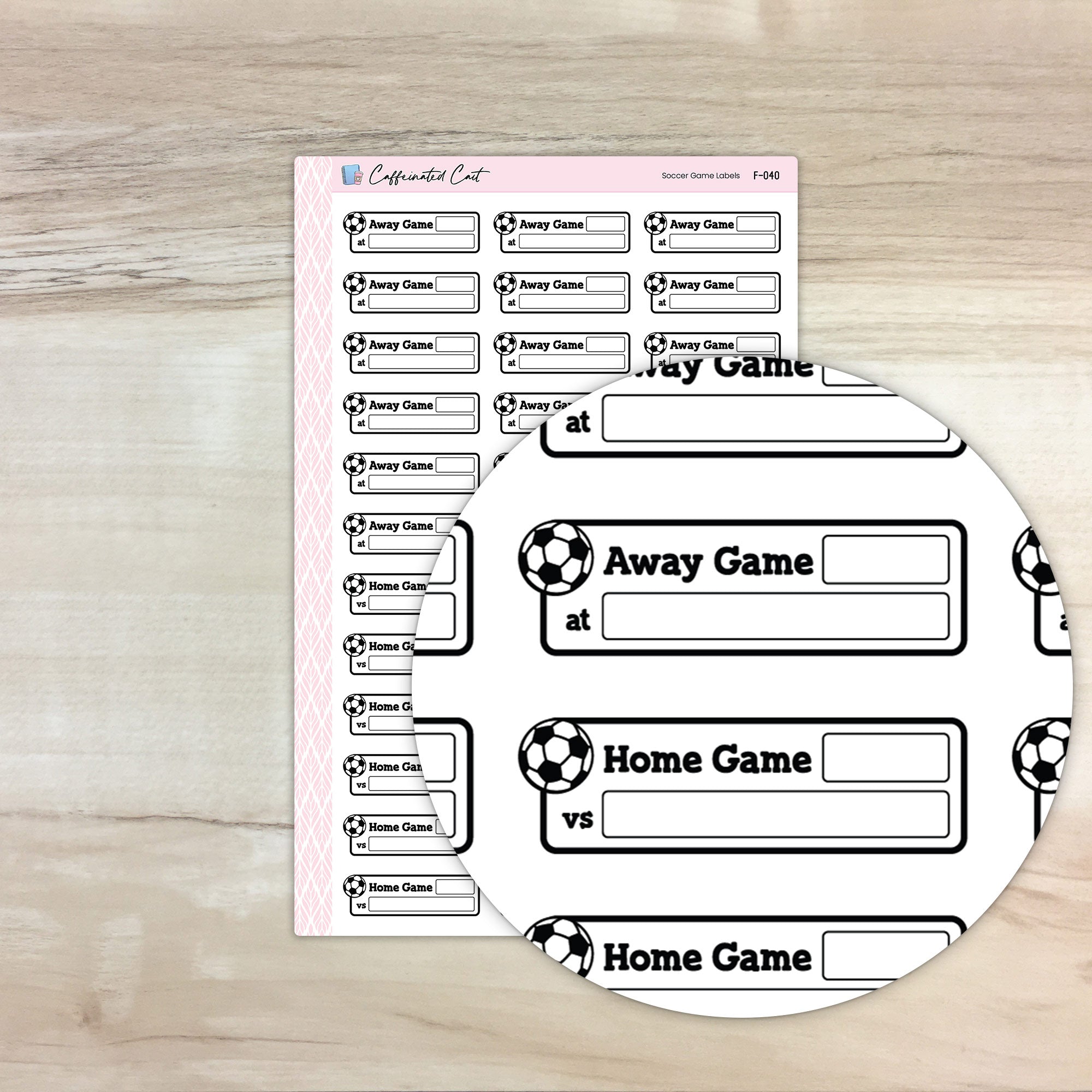 Soccer Game Details Label [ F-040 ]