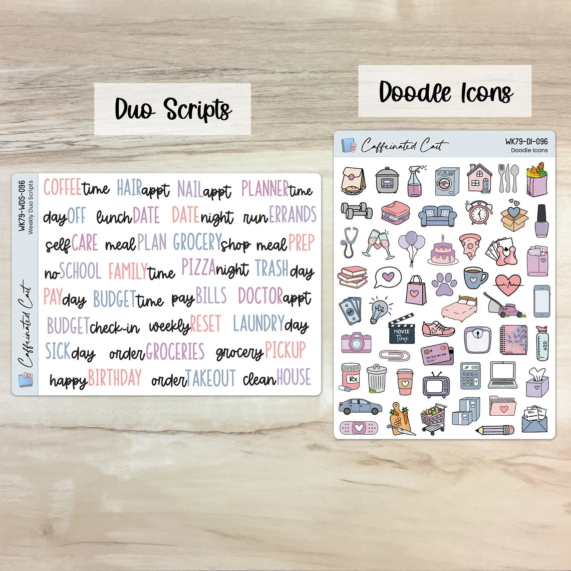 Doodle Icons & Scripts - Boho Floral [ 096 ]