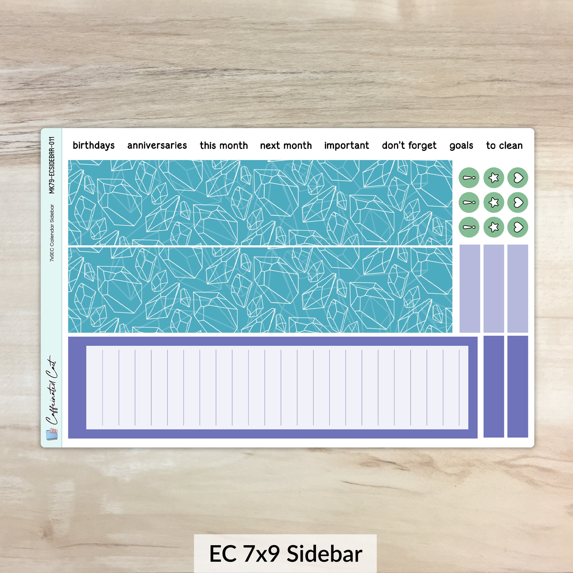 Calendar Kit for ERIN CONDREN Planners - Winter Crystals [ 011 ]