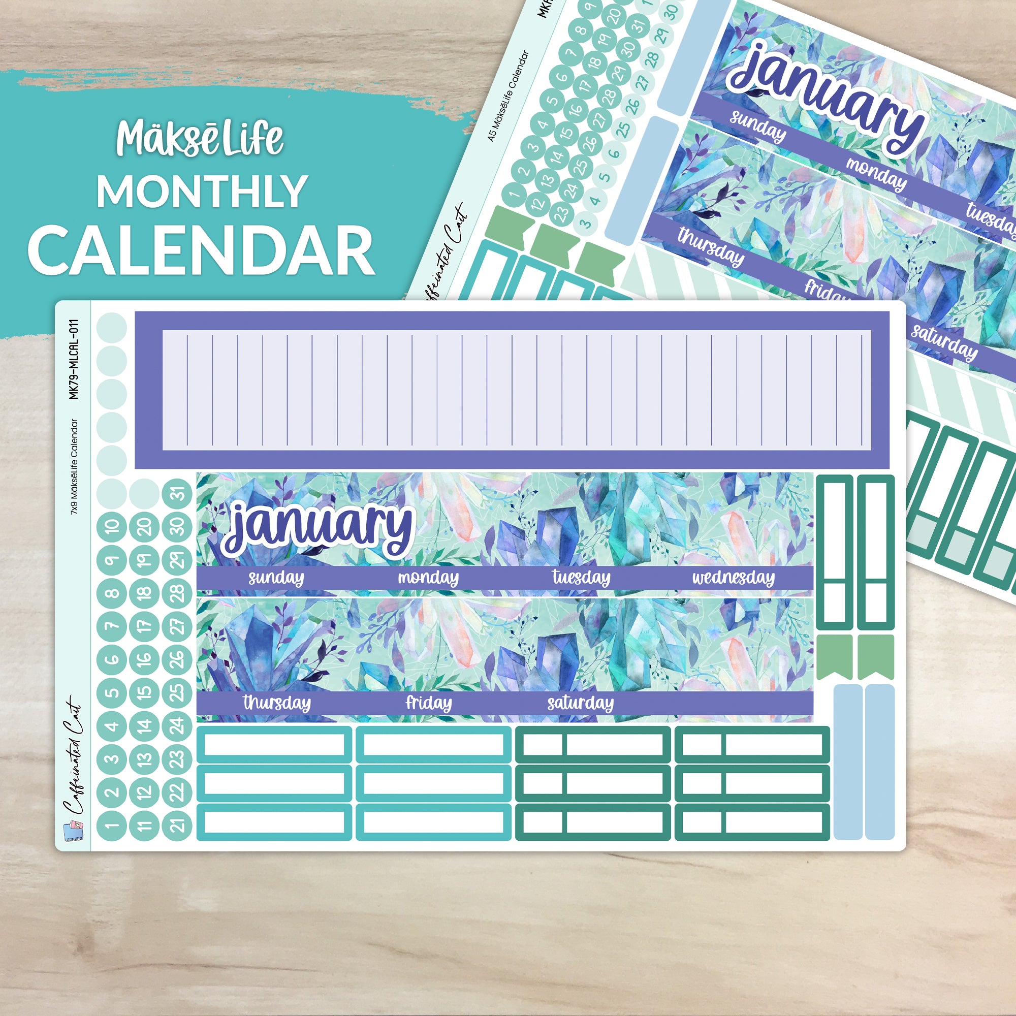 Calendar Kit for MAKSELIFE Planners - Winter Crystals [ 011 ]