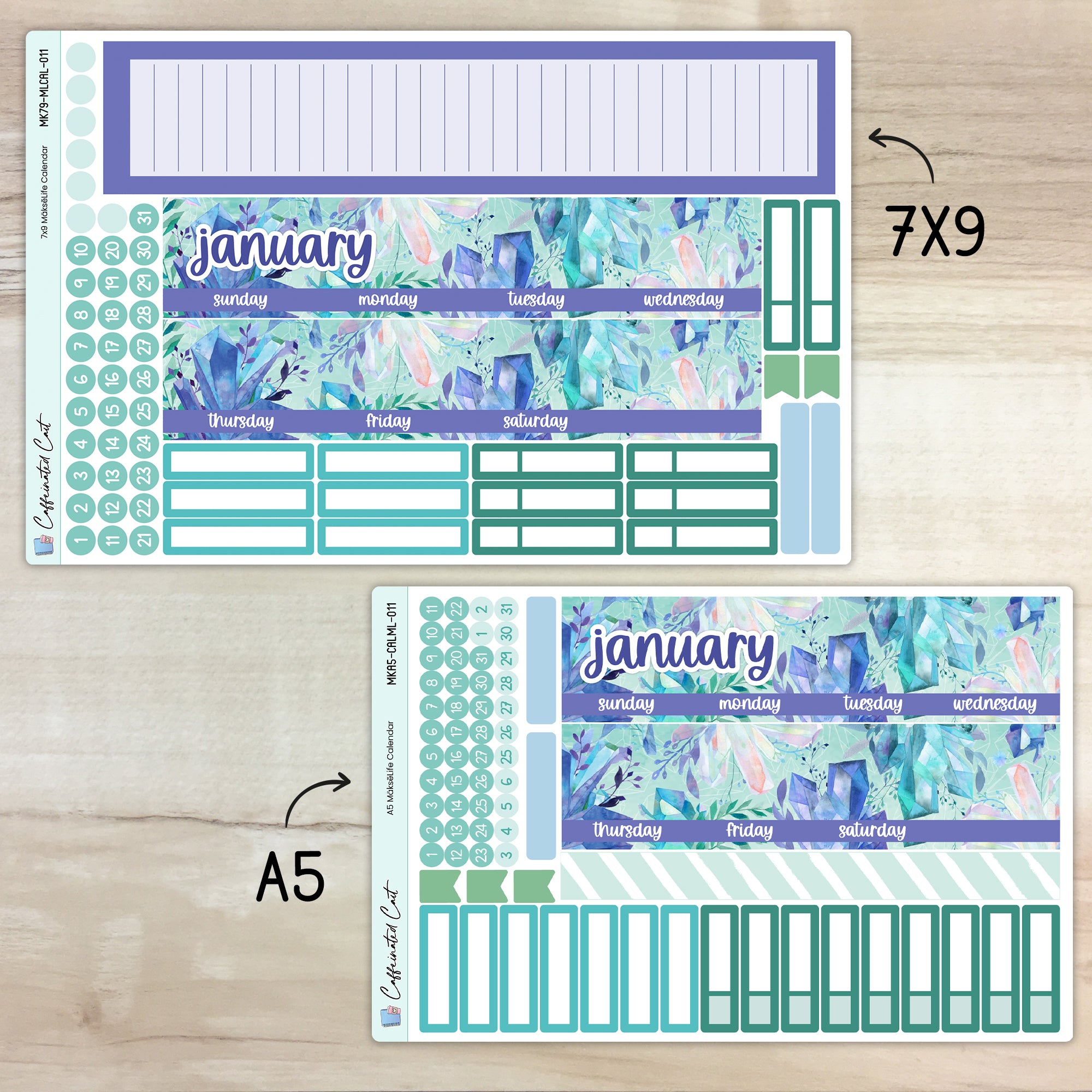 Calendar Kit for MAKSELIFE Planners - Winter Crystals [ 011 ]