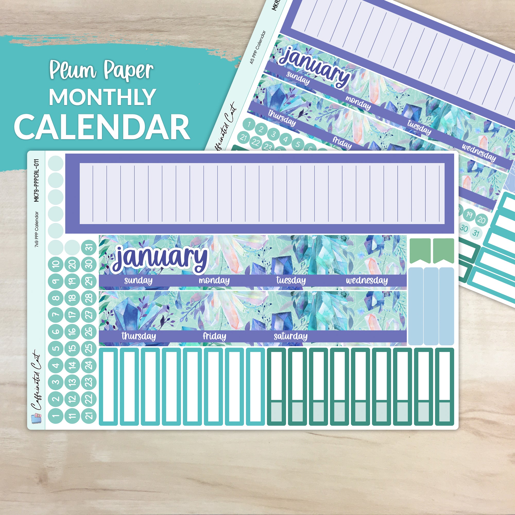 Calendar Kit for PLUM PAPER Planners - Winter Crystals [ 011 ]