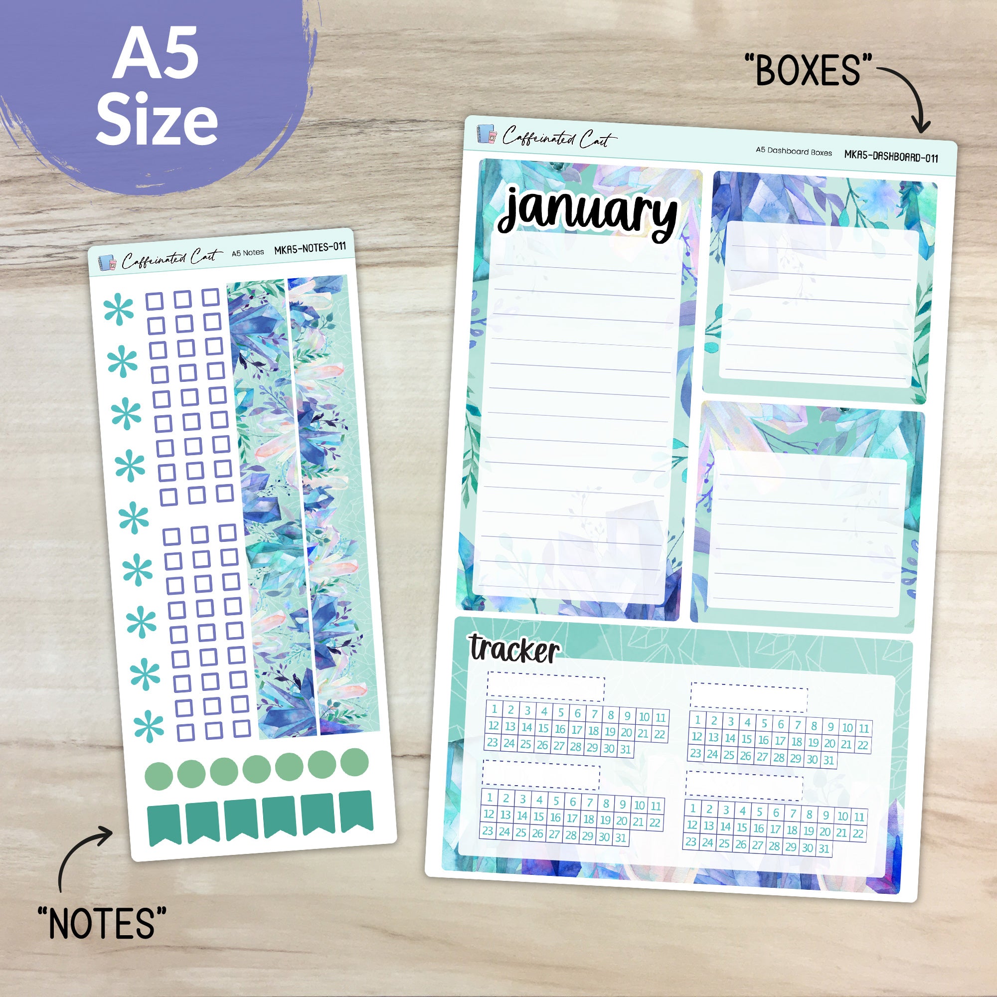 Dashboard & Notes Kit for ERIN CONDREN Planners - Winter Crystals [ 011 ]