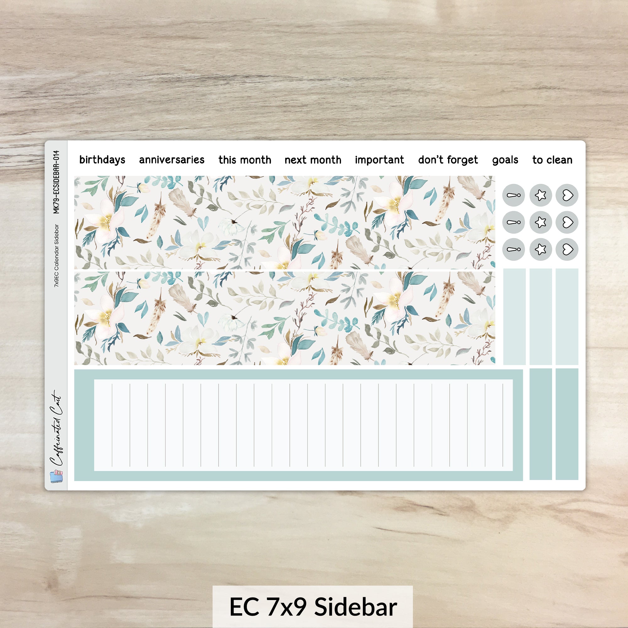 Calendar Kit for ERIN CONDREN Planners - Fields of Frost [ 014 ]