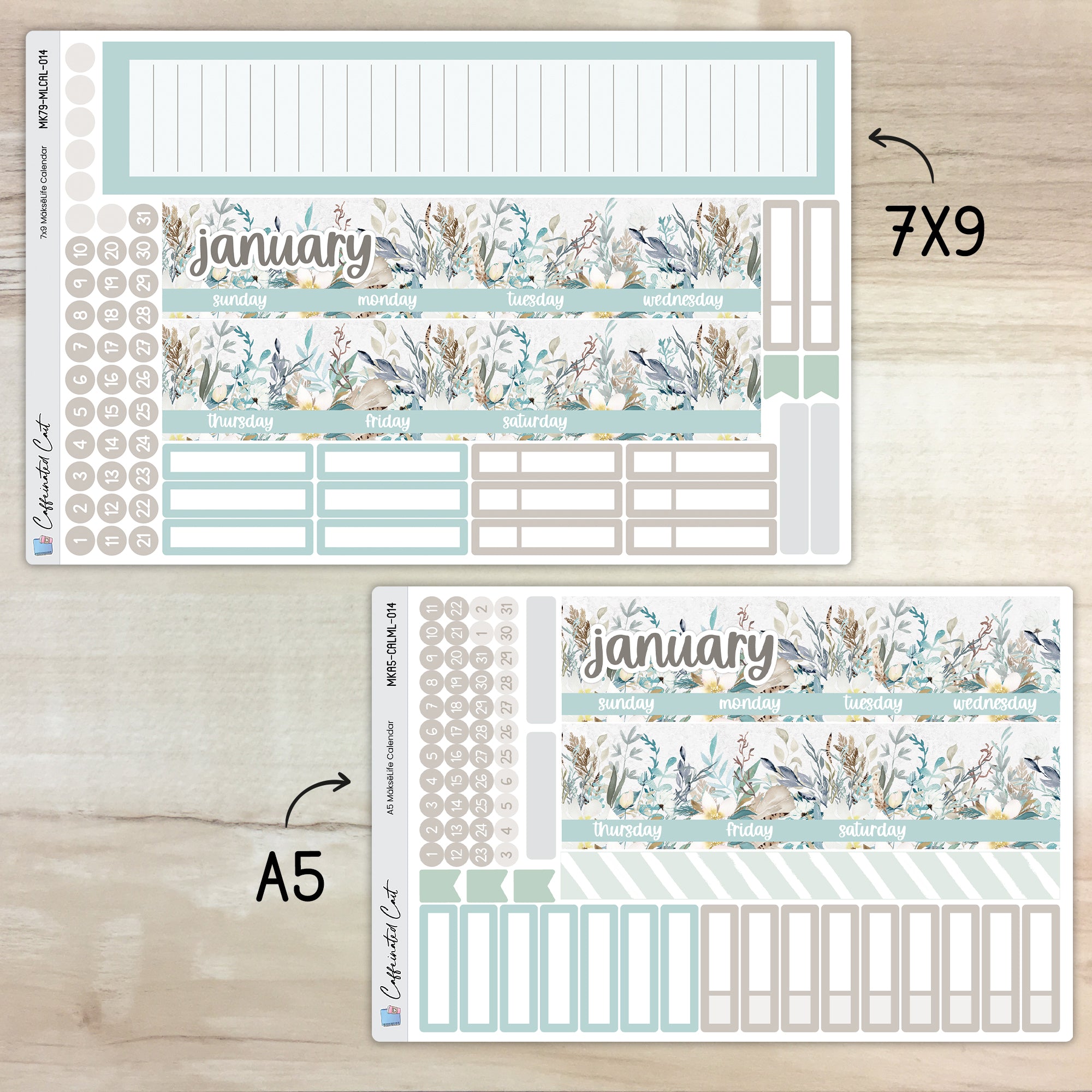 Calendar Kit for MAKSELIFE Planners - Fields of Frost [ 014 ]