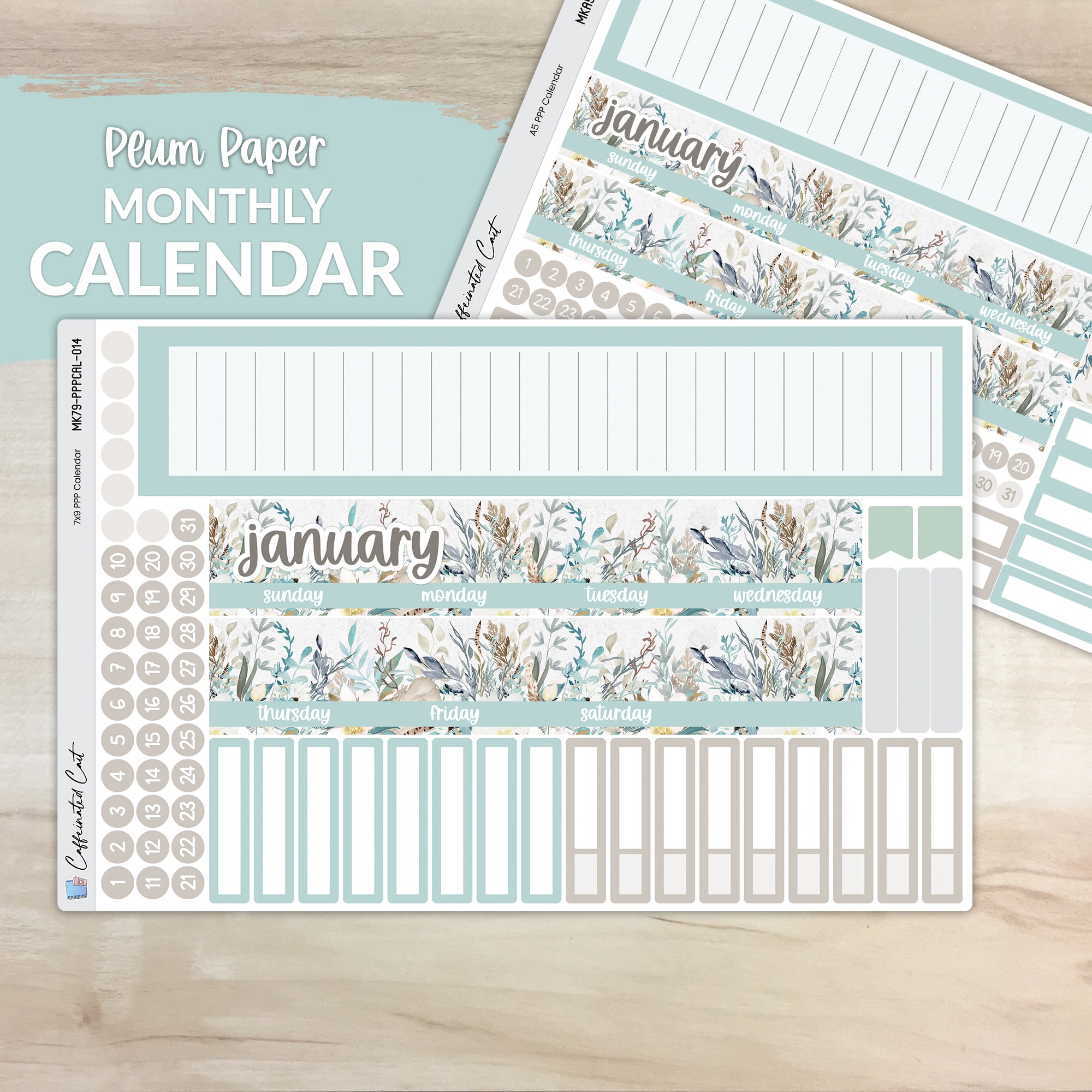 Calendar Kit for PLUM PAPER Planners - Fields of Frost [ 014 ]