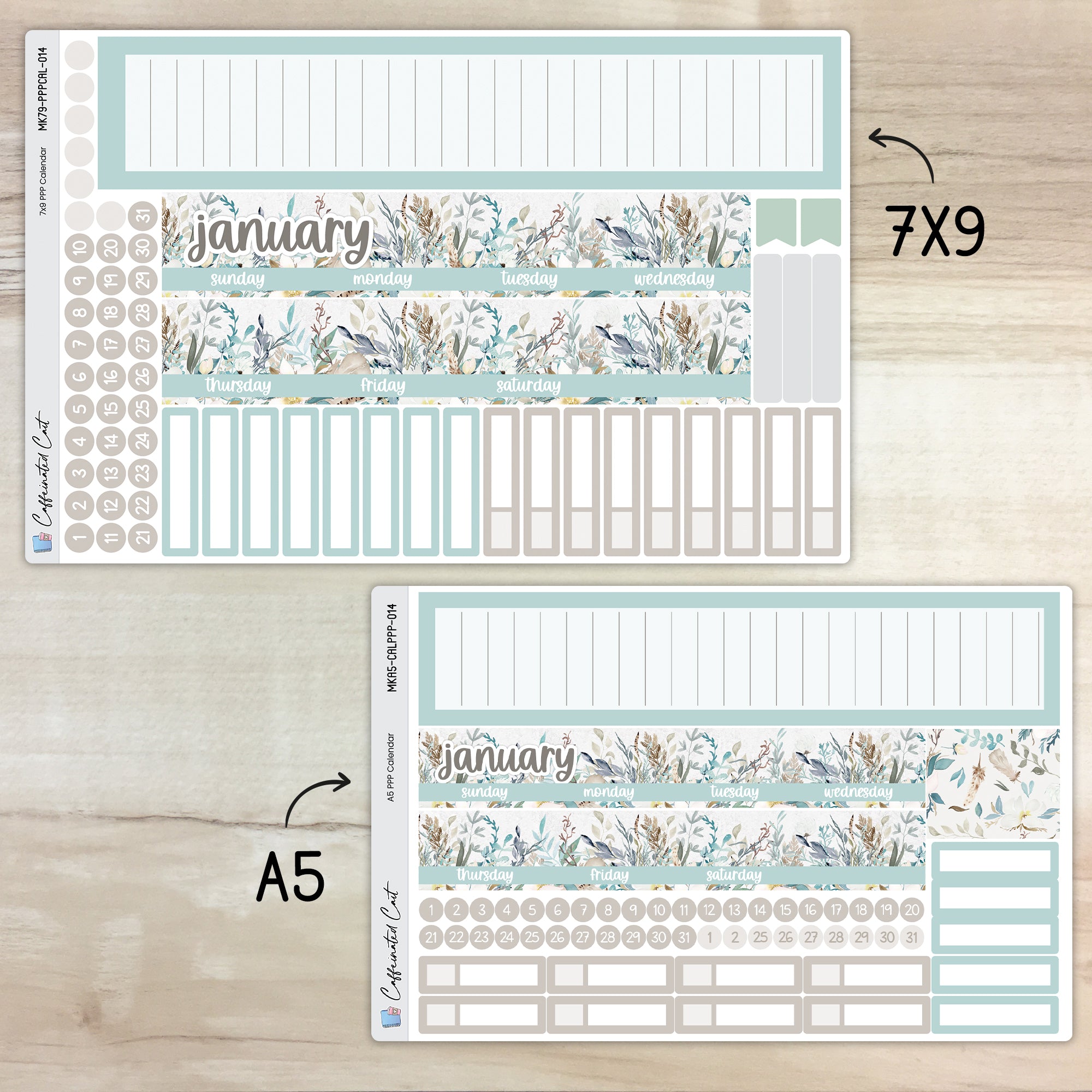 Calendar Kit for PLUM PAPER Planners - Fields of Frost [ 014 ]