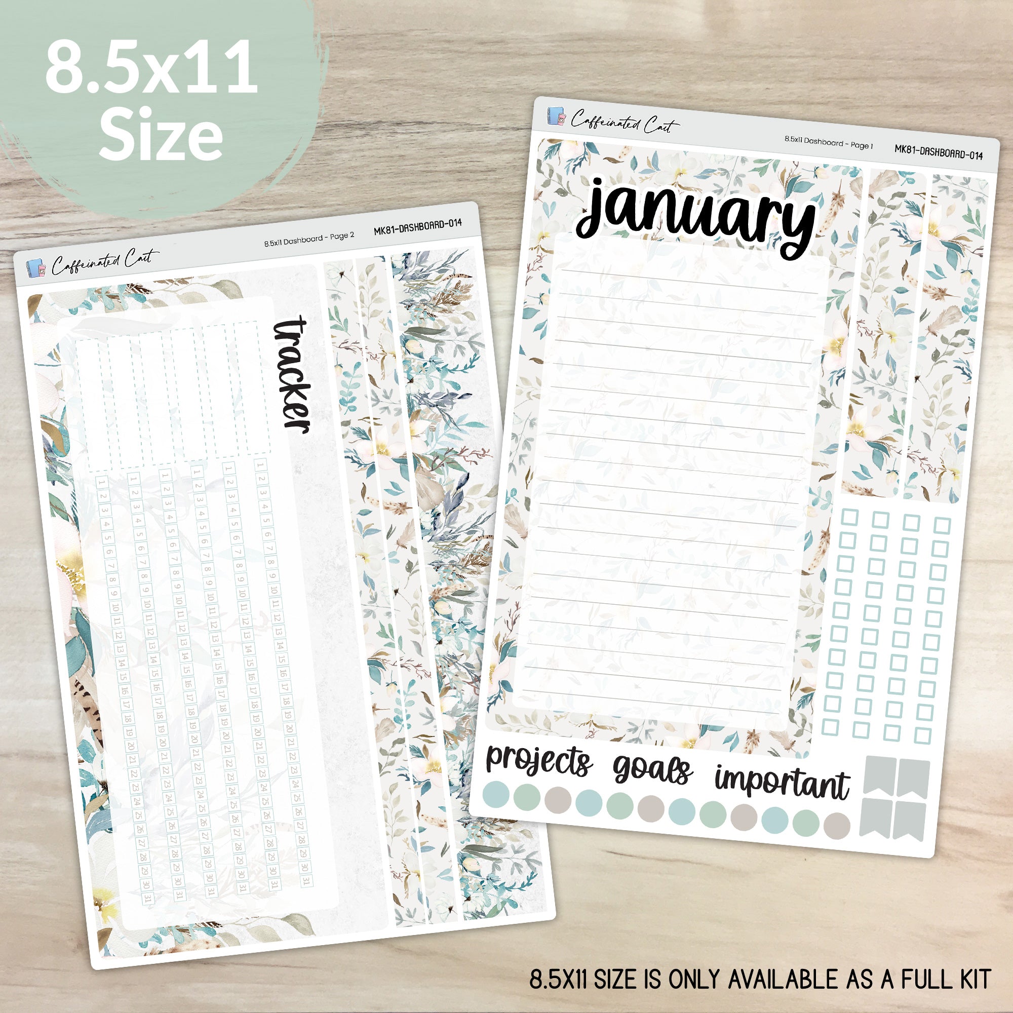 Dashboard & Notes Kit for ERIN CONDREN Planners - Fields of Frost [ 014 ]