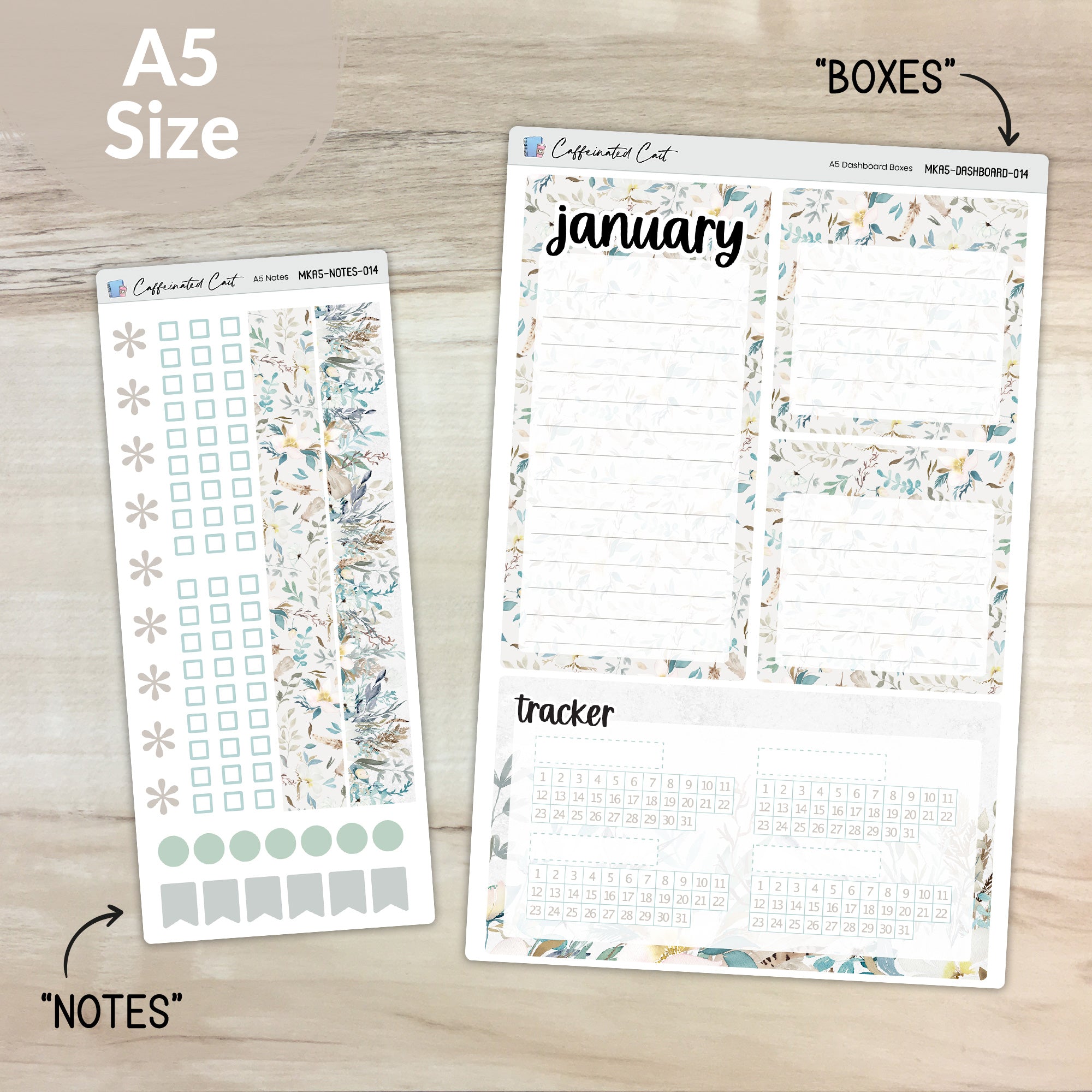 Dashboard & Notes Kit for ERIN CONDREN Planners - Fields of Frost [ 014 ]