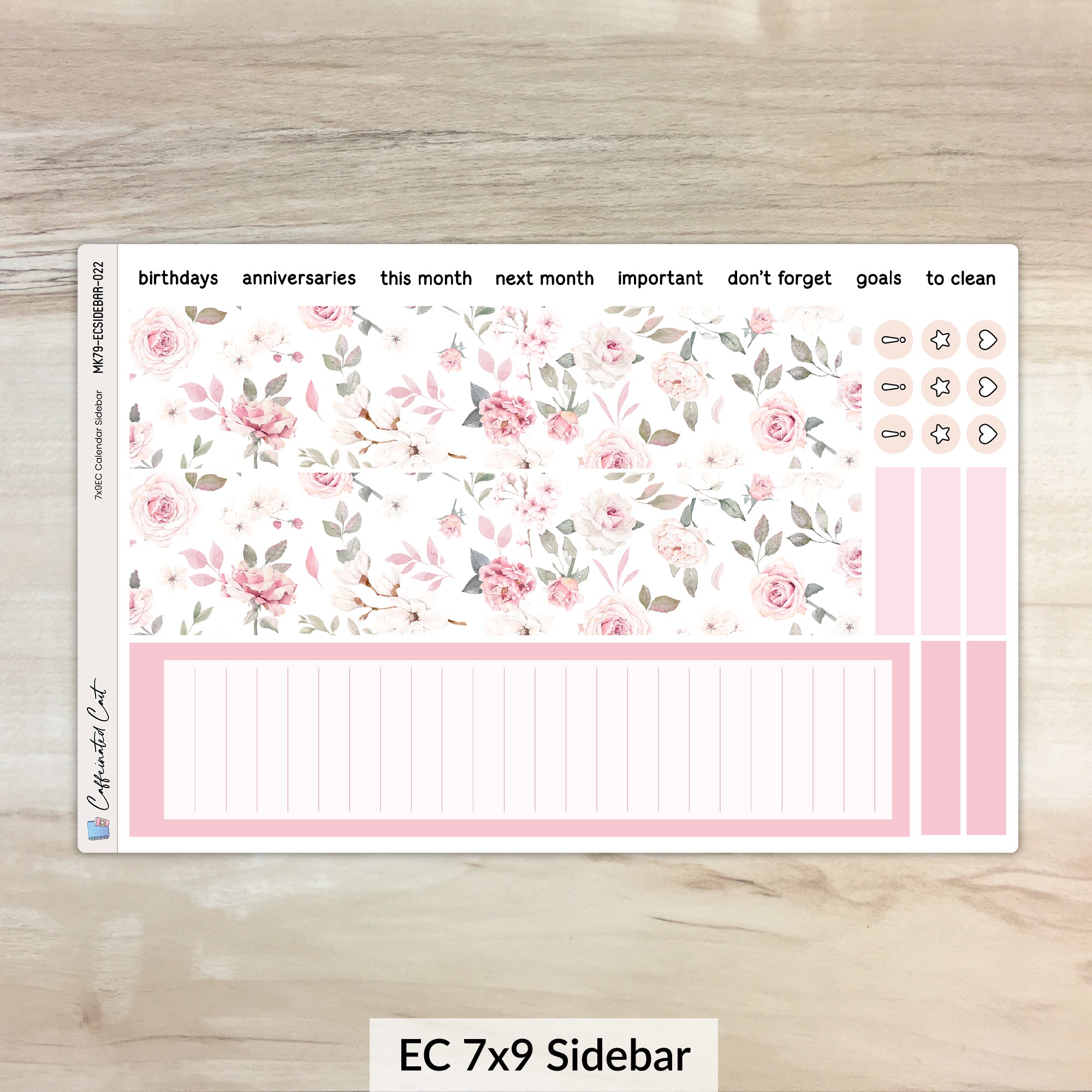 Calendar Kit for ERIN CONDREN Planners - Rosé [ 022 ]