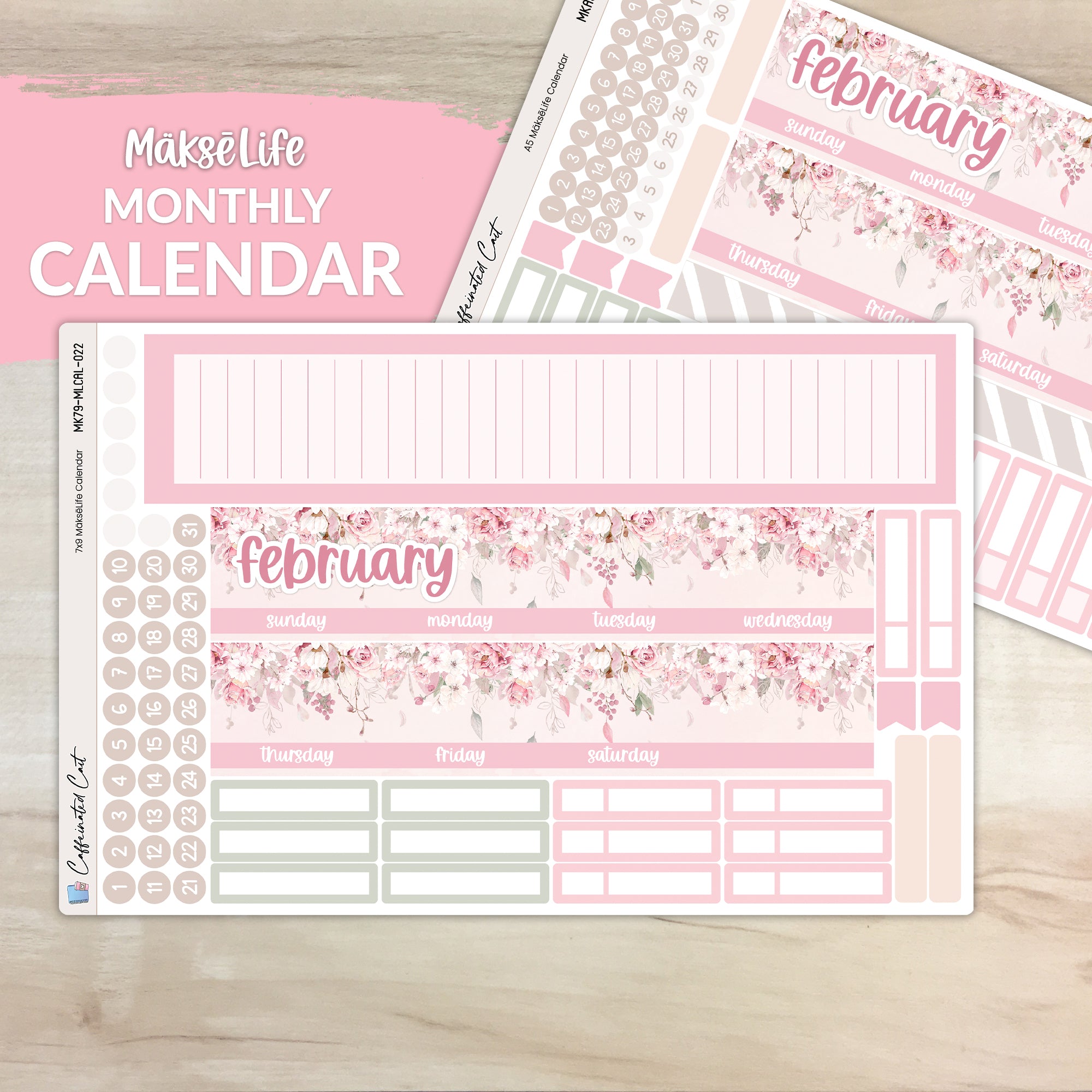 Calendar Kit for MAKSELIFE Planners - Rosé [ 022 ]