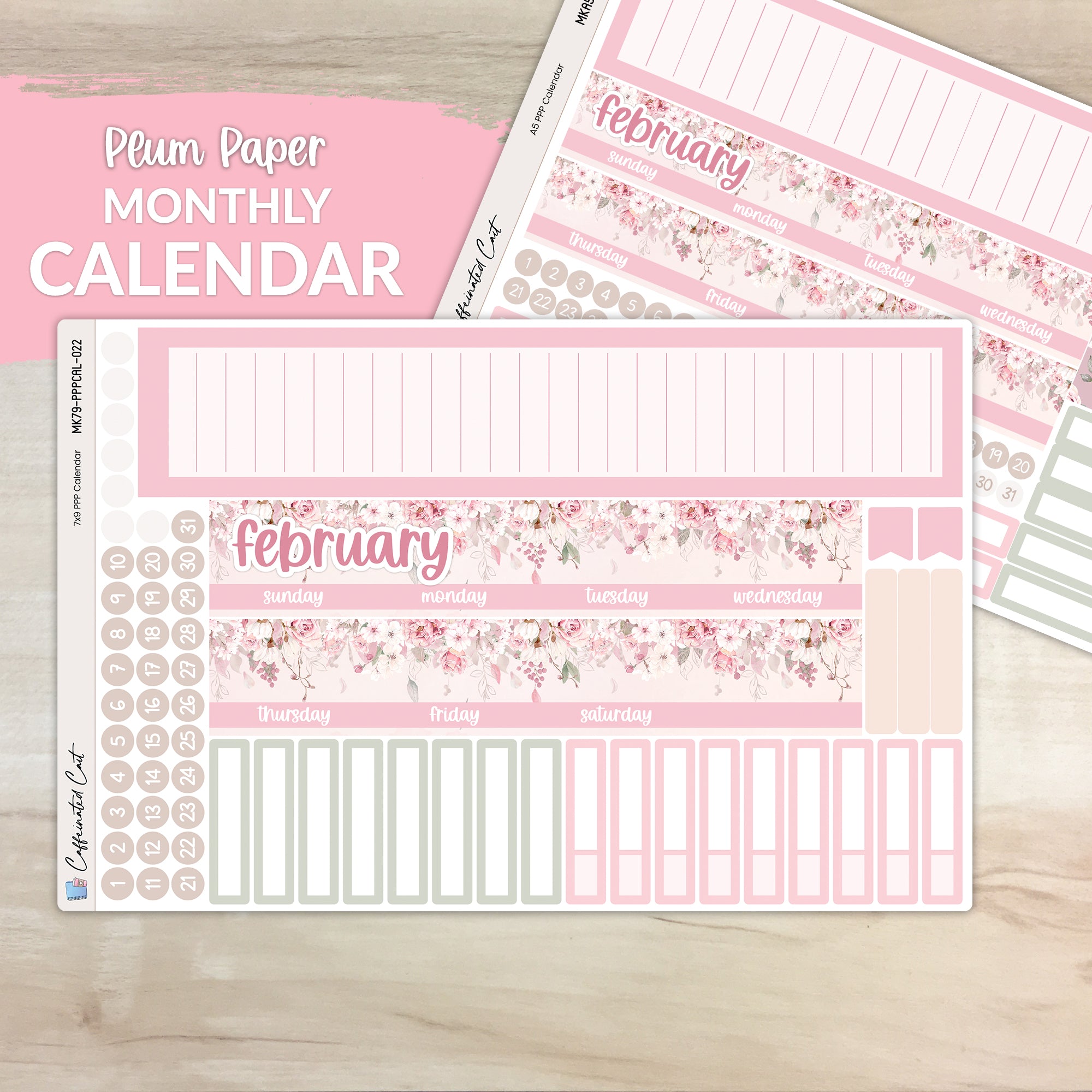 Calendar Kit for PLUM PAPER Planners - Rosé [ 022 ]