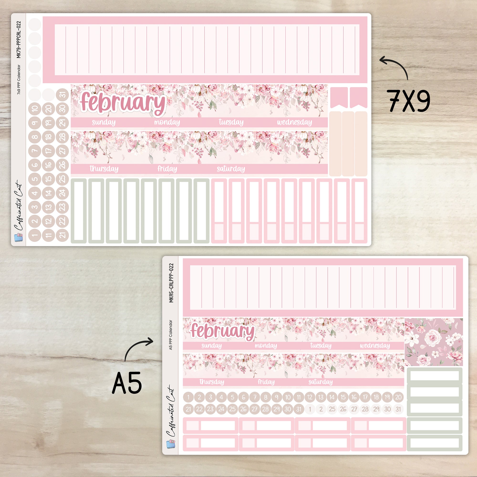 Calendar Kit for PLUM PAPER Planners - Rosé [ 022 ]