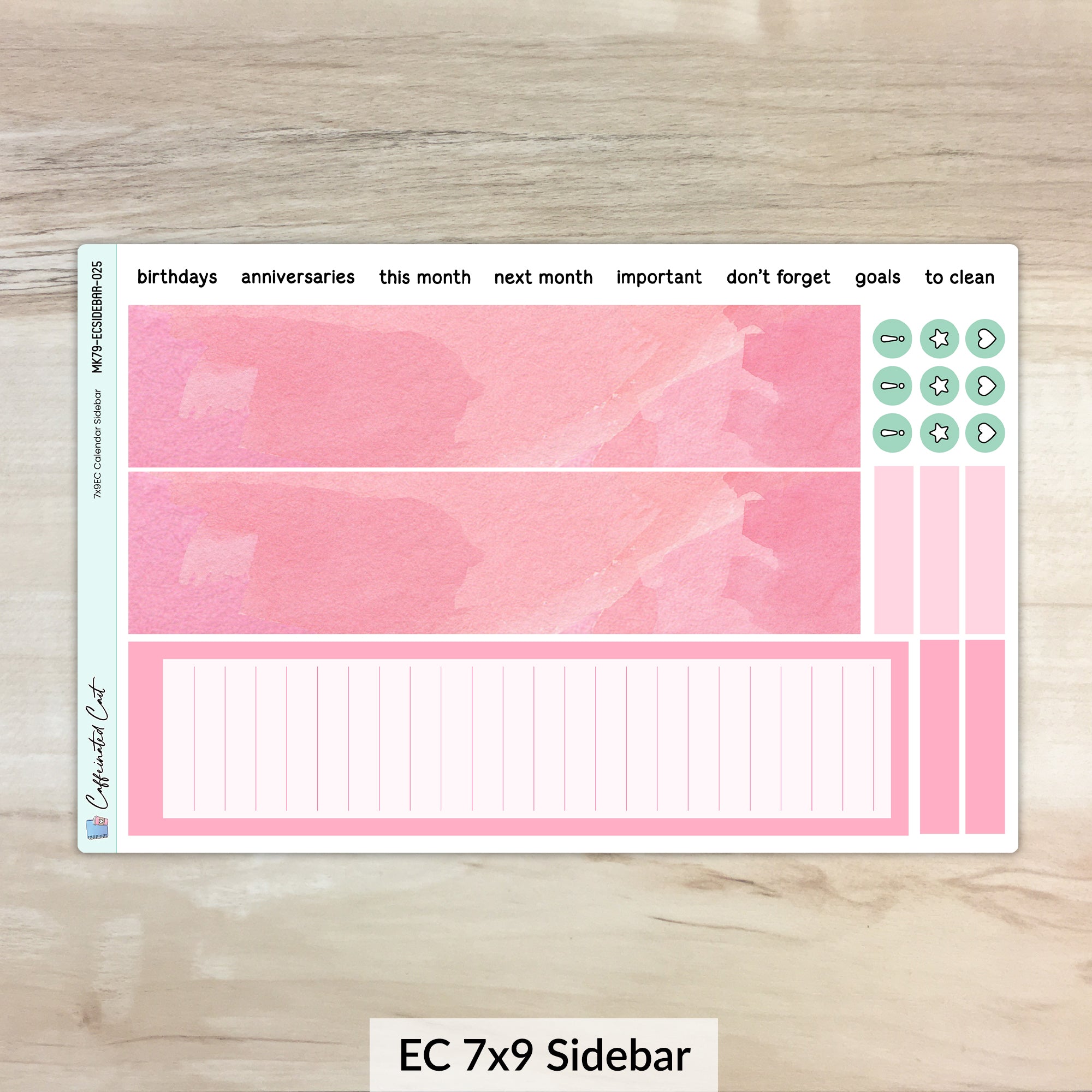 Calendar Kit for ERIN CONDREN Planners - Be Mine [ 025 ]