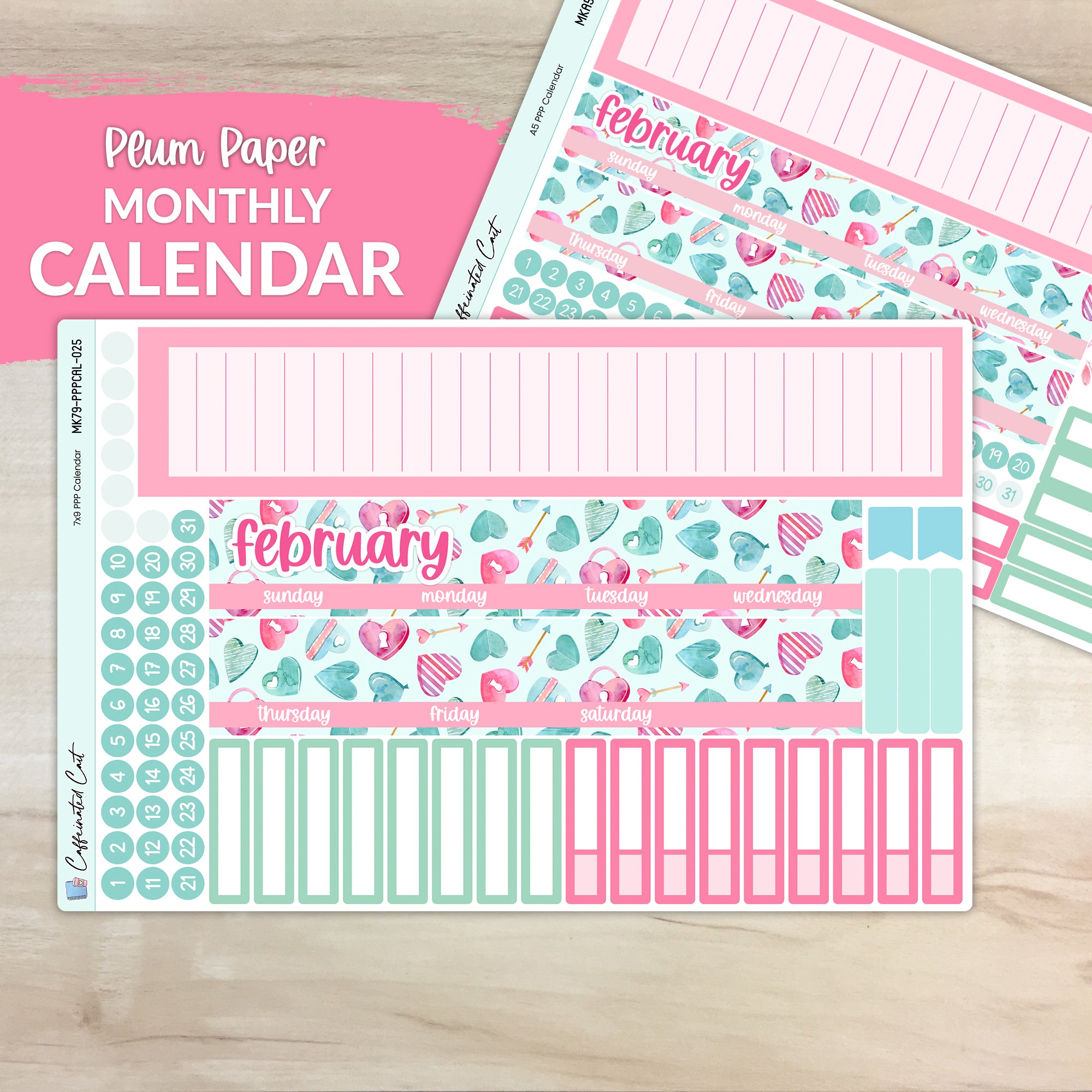 Calendar Kit for PLUM PAPER Planners - Be Mine [ 025 ]