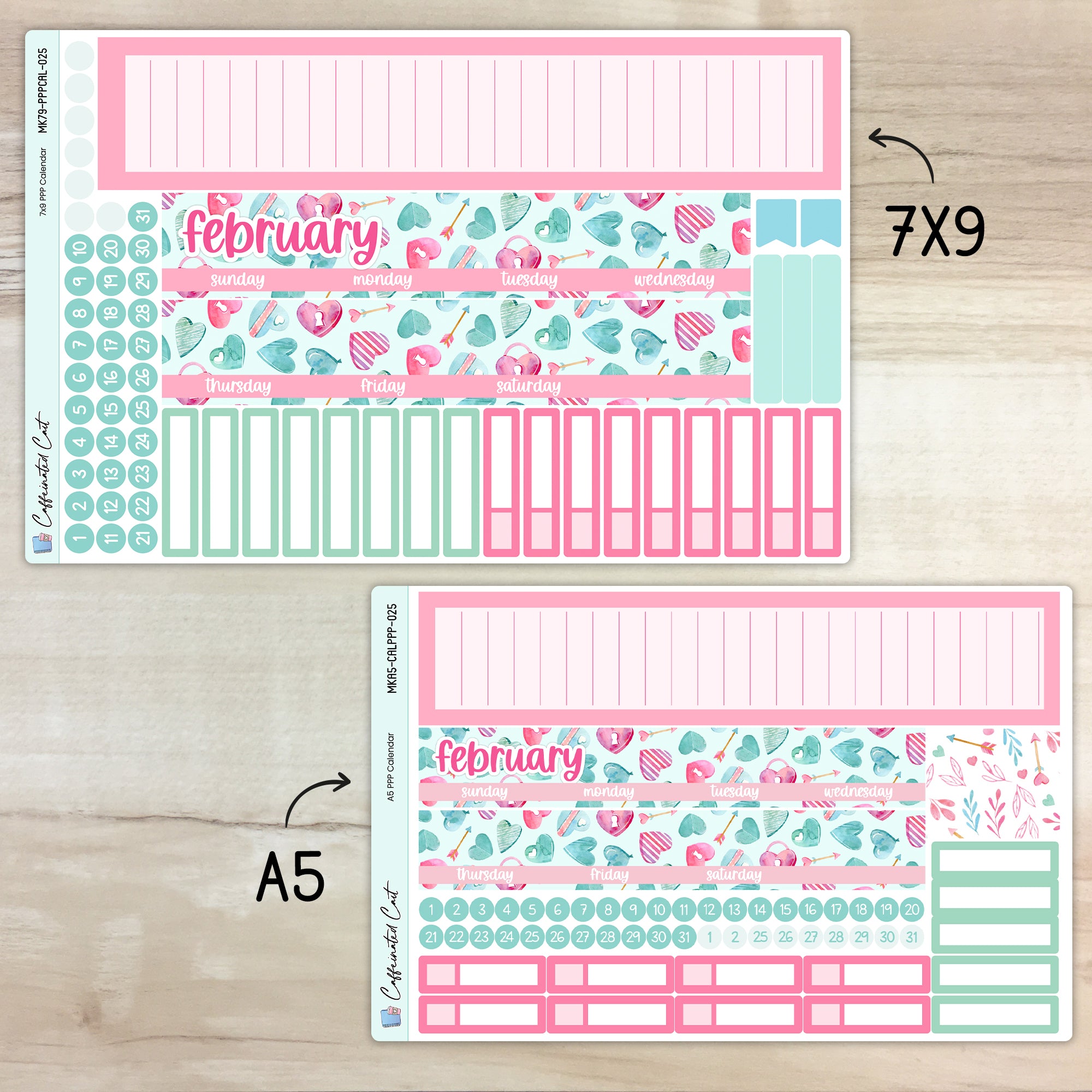 Calendar Kit for PLUM PAPER Planners - Be Mine [ 025 ]