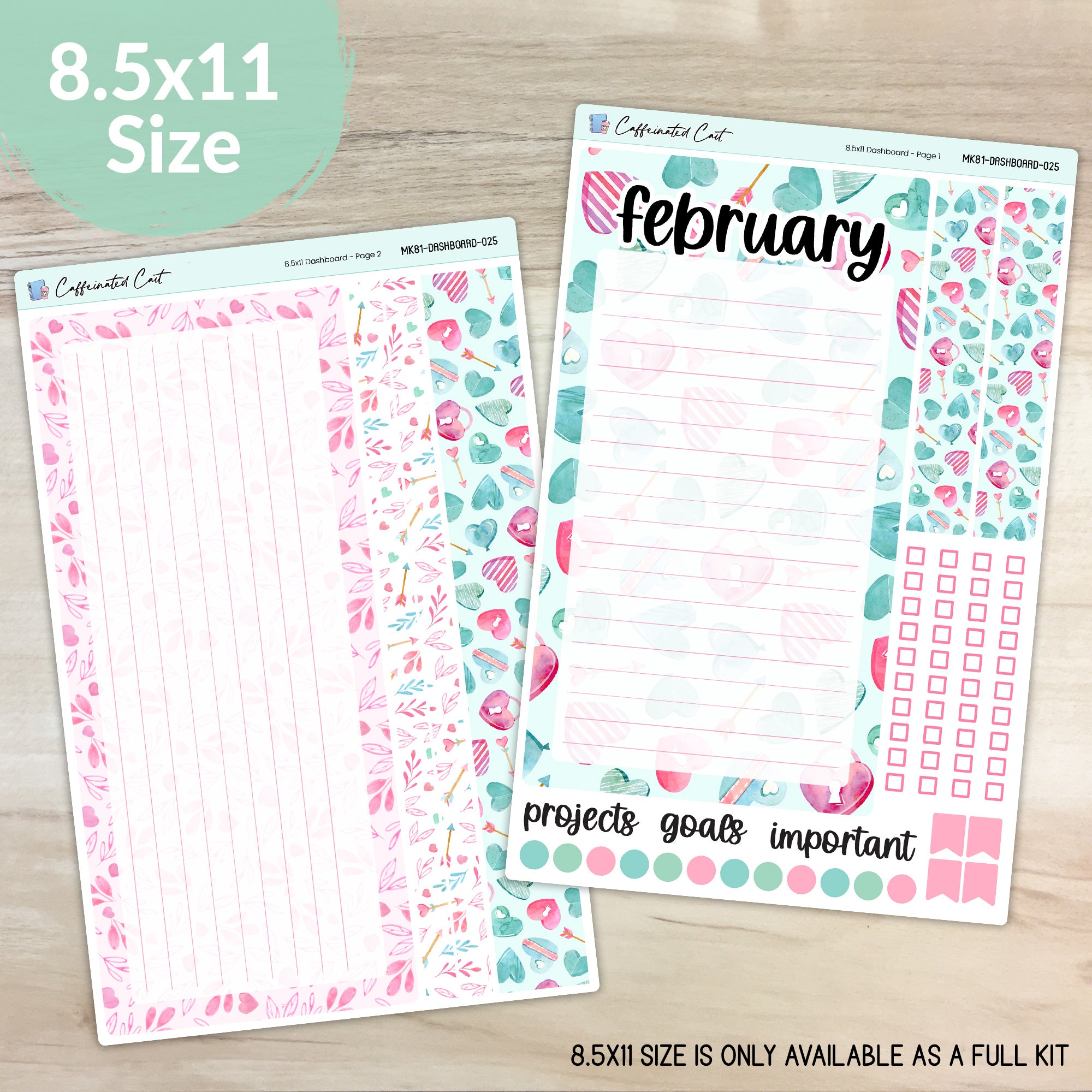 Dashboard & Notes Kit for ERIN CONDREN Planners - Be Mine [ 025 ]