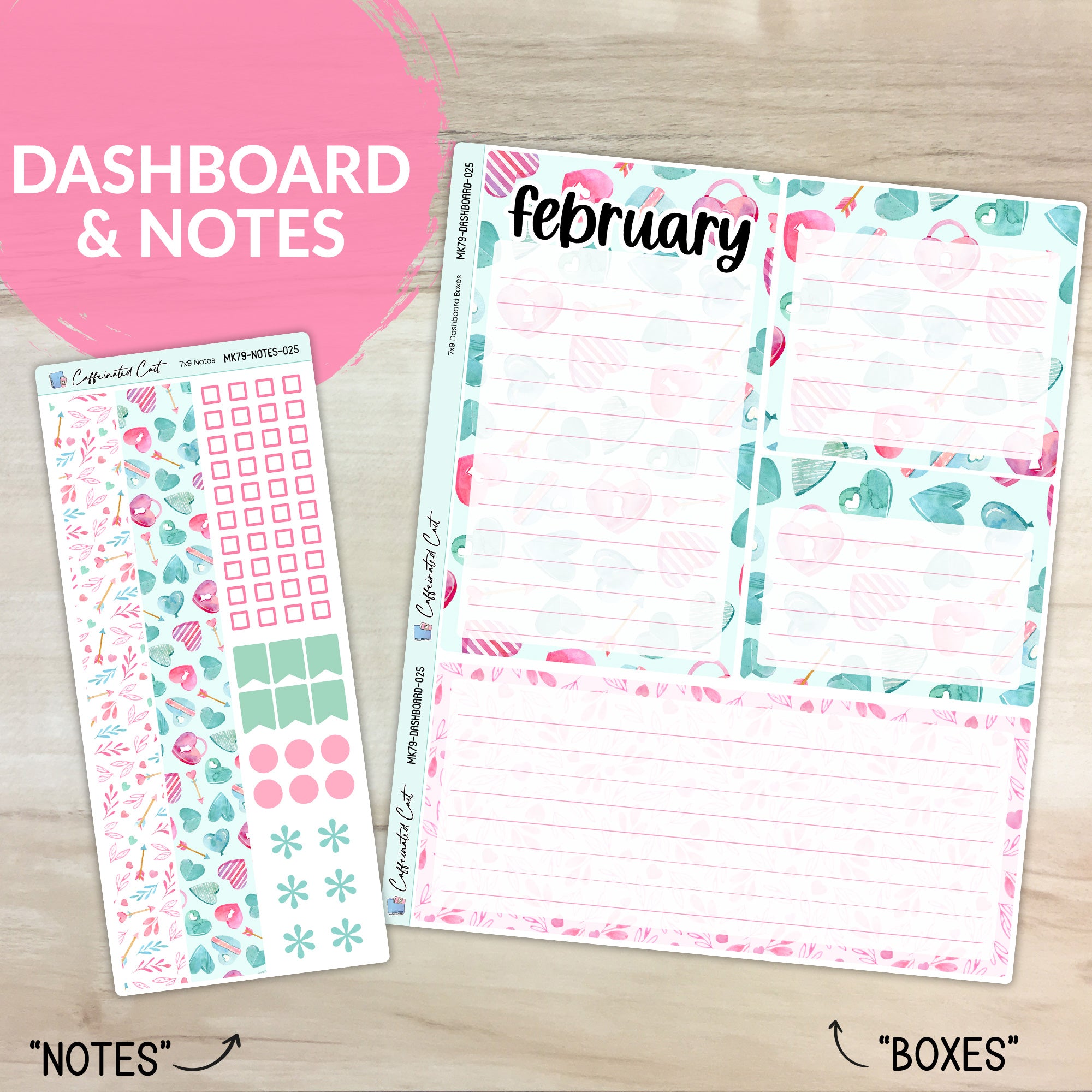 Dashboard & Notes Kit for ERIN CONDREN Planners - Be Mine [ 025 ]