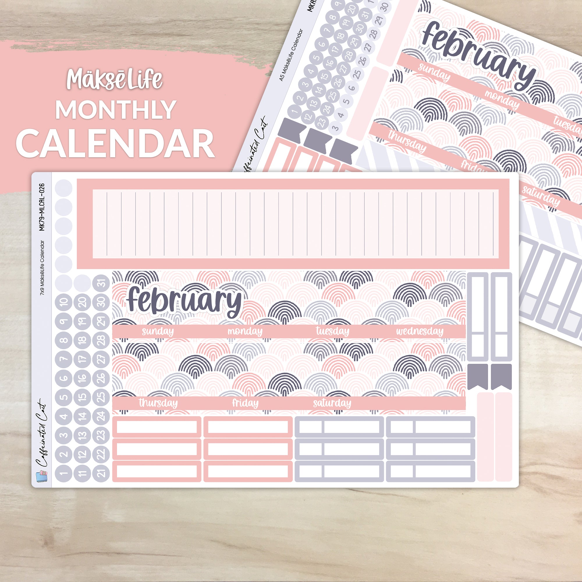 Calendar Kit for MAKSELIFE Planners - Boho & Chill [ 026 ]