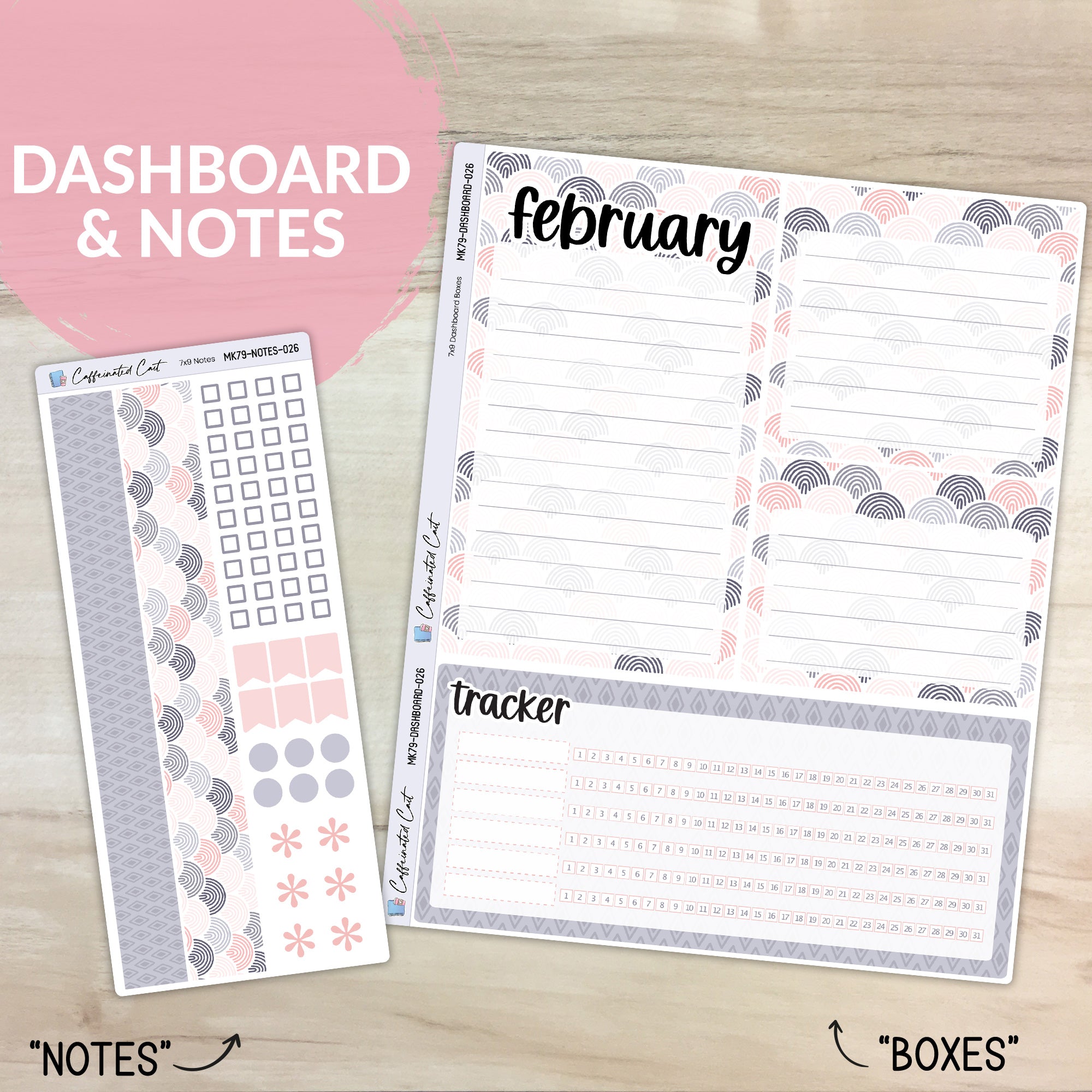 Dashboard & Notes Kit for ERIN CONDREN Planners - Boho & Chill [ 026 ]