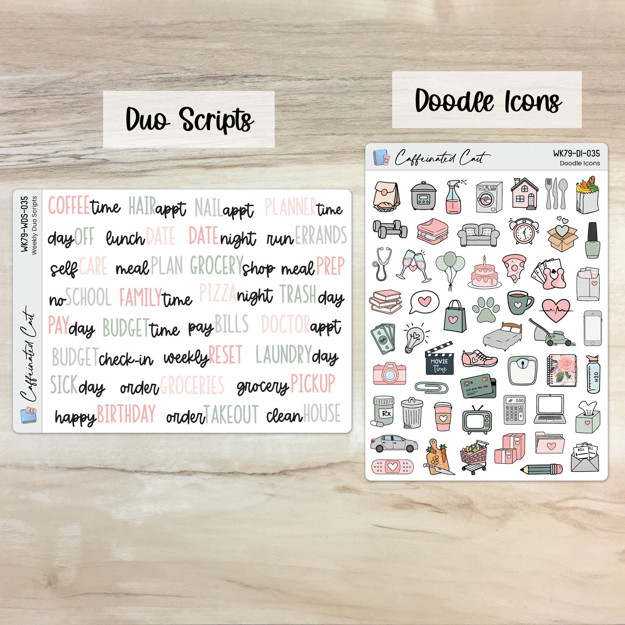 Doodle Icons & Scripts - Pink Roses [ 035 ]