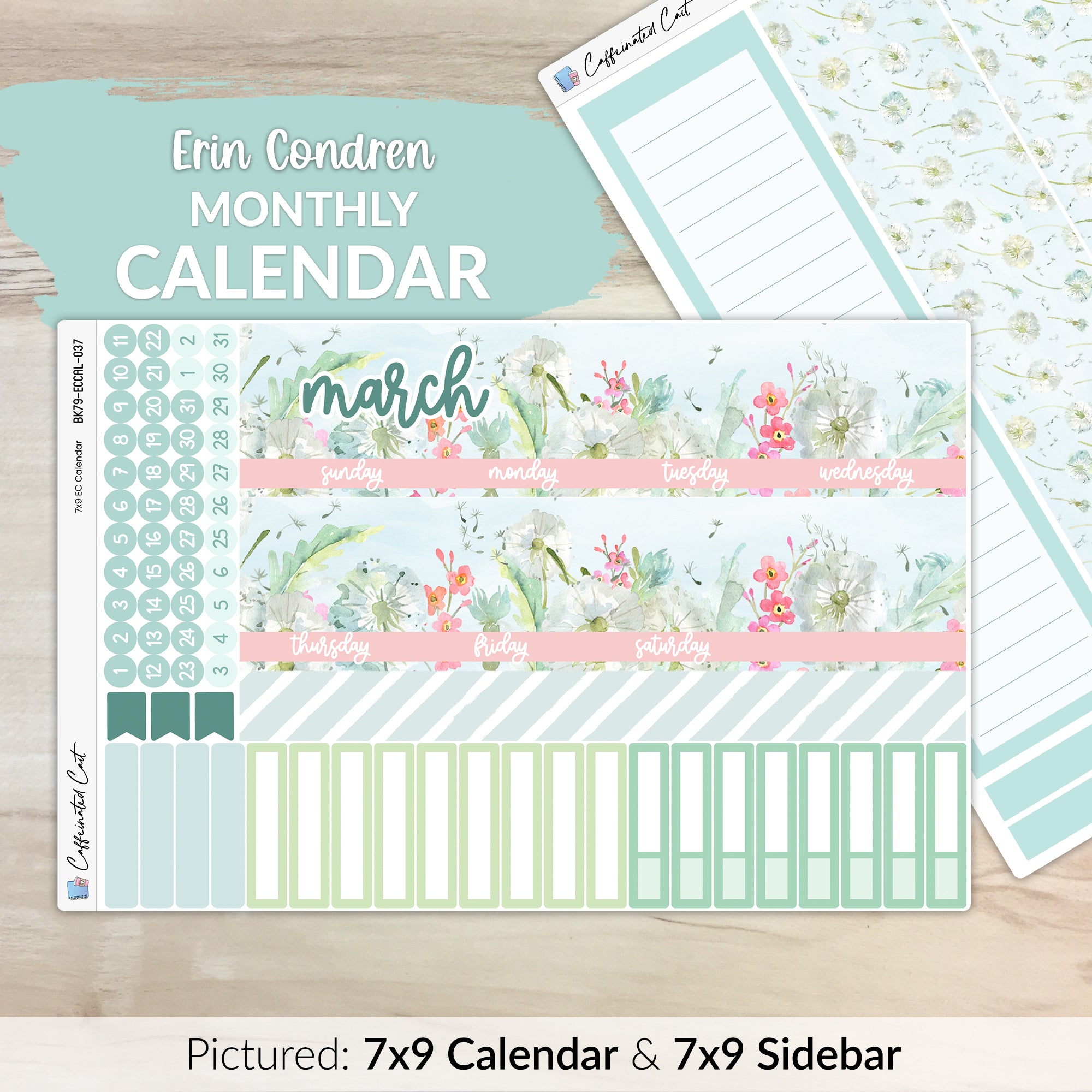 Calendar Kit for ERIN CONDREN Planners - Dandelions [ 037 ]