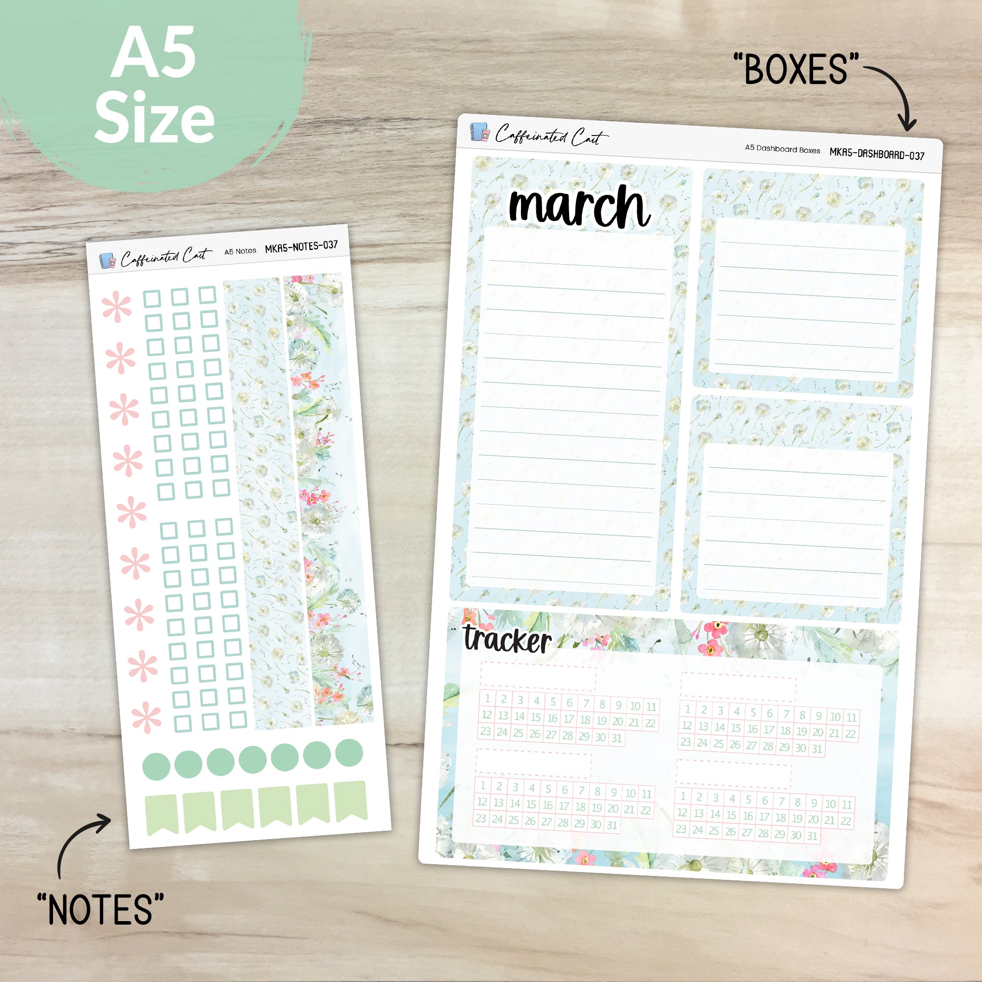 Dashboard & Notes Kit for ERIN CONDREN Planners - Dandelions [ 037 ]