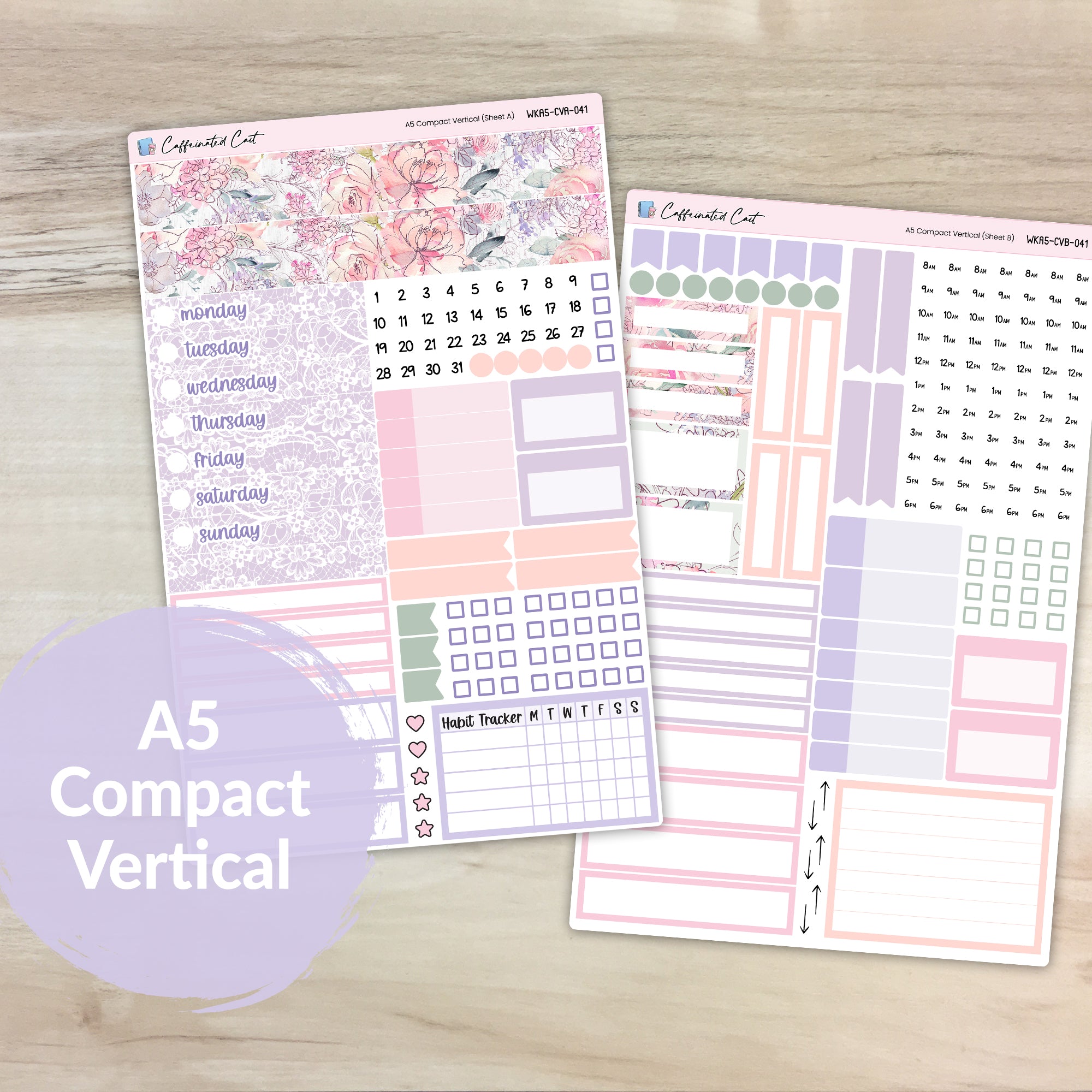 A5 Compact Vertical Kit - Delicate Floral [ 041 ]